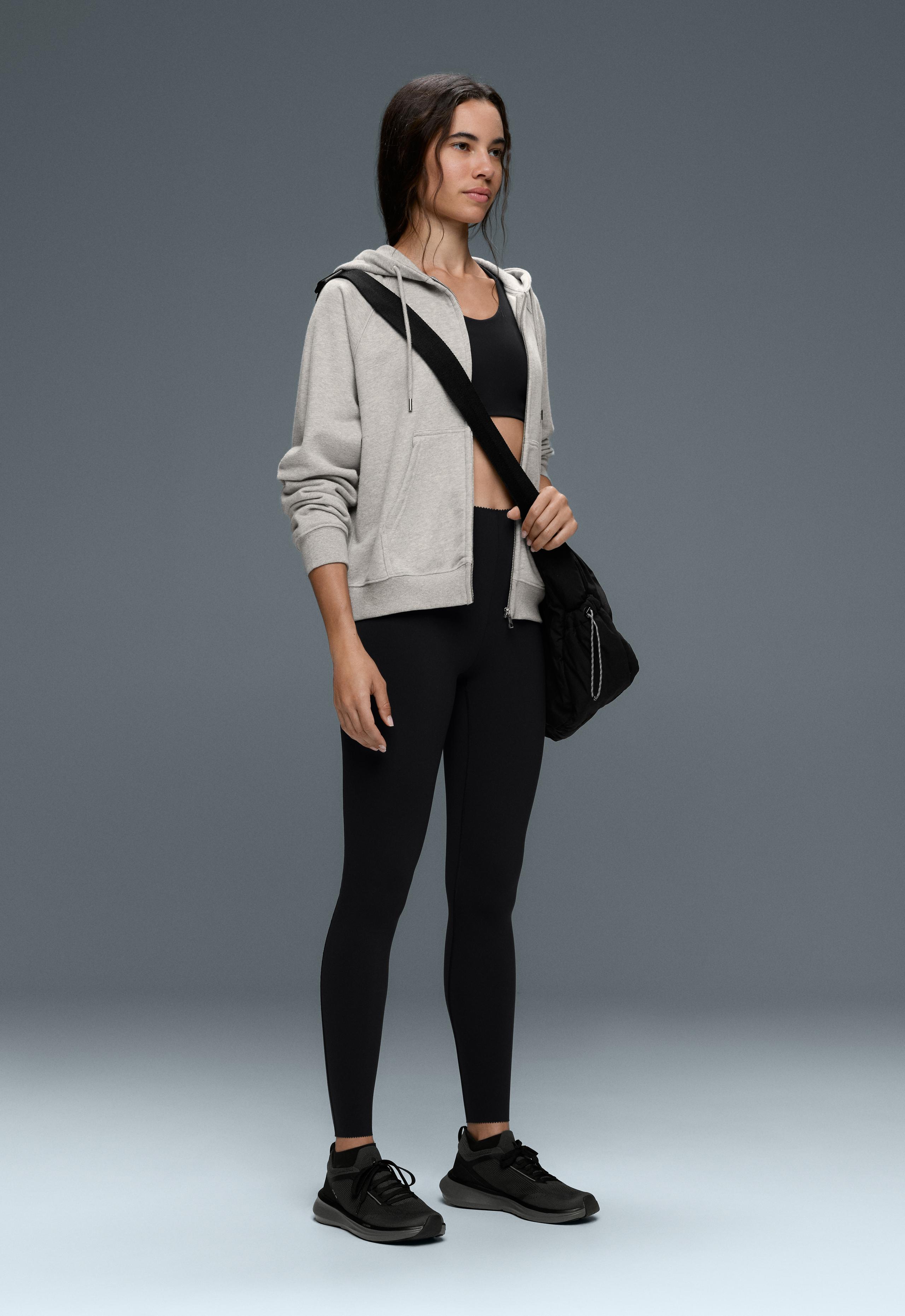Compressive high-rise core-control ankle-length leggings - BLACK