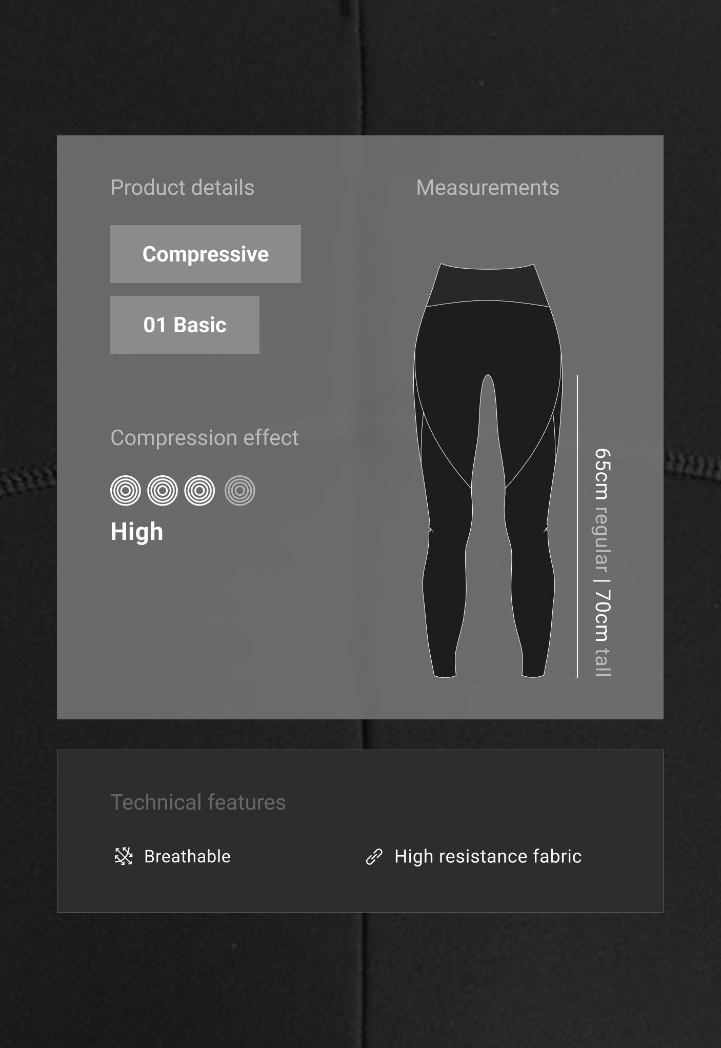 Basic compressive high-waisted ankle-length leggings - BLACK