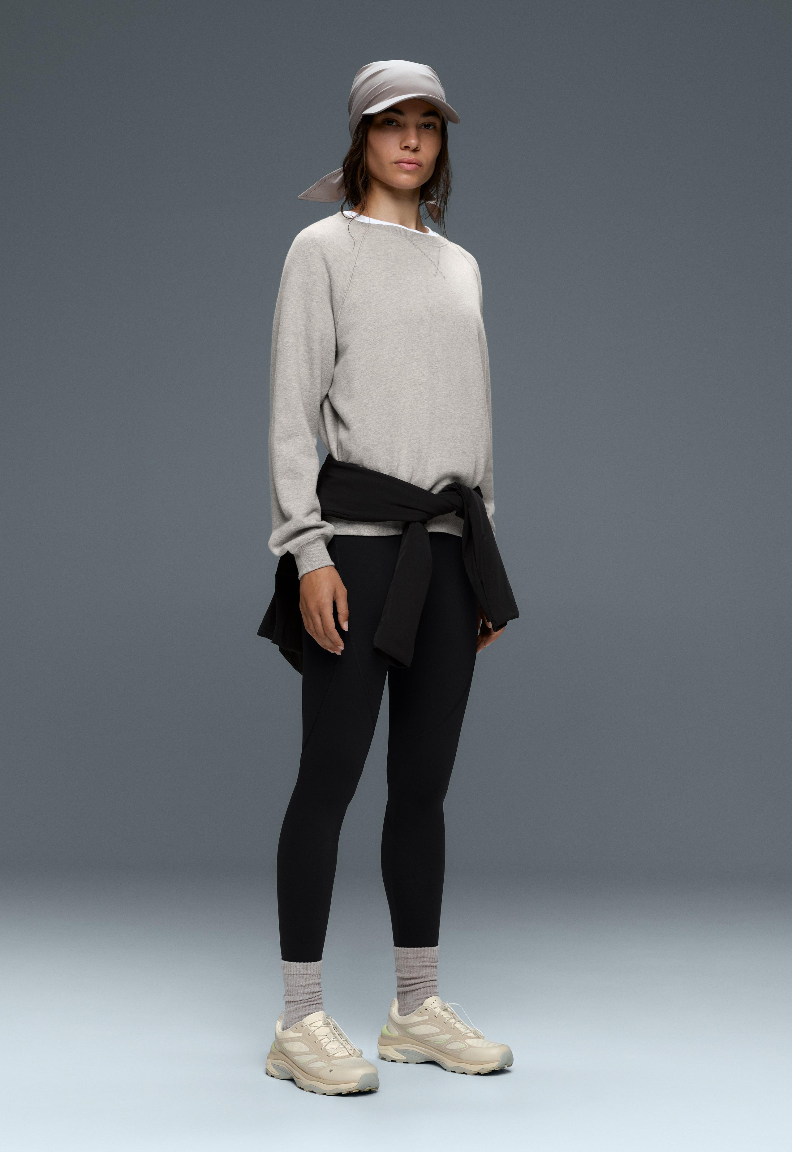 Basic compressive high-waisted ankle-length leggings - BLACK