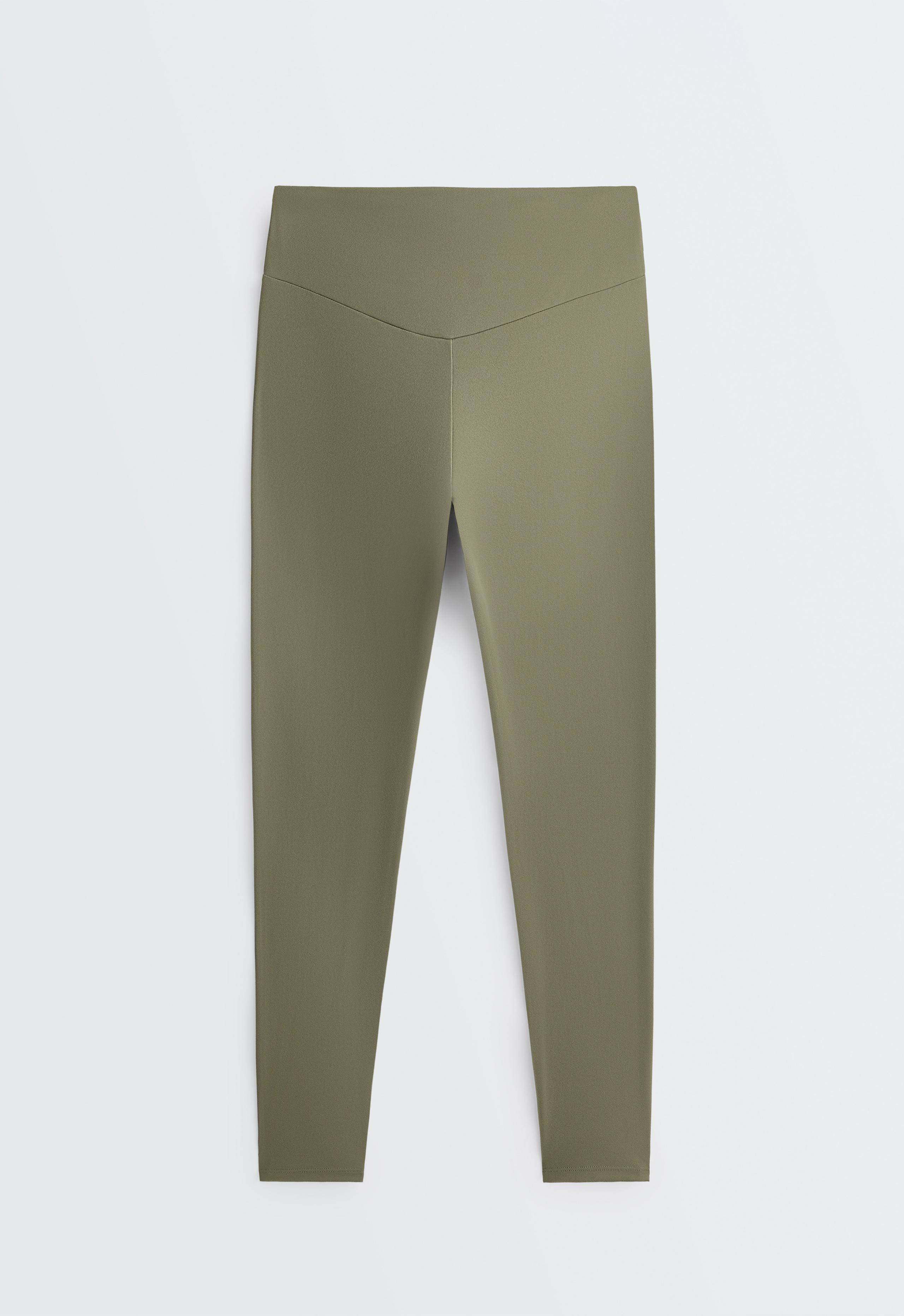 Comfortlux high-waisted ankle-length leggings - DARK KHAKI