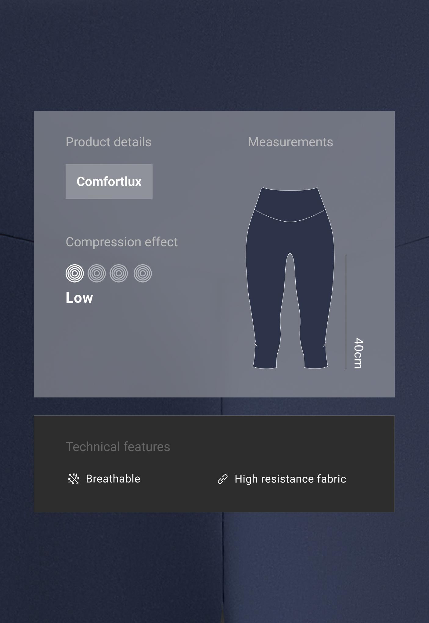 Comfortlux high-rise 40cm knee-length leggings - NAVY BLUE