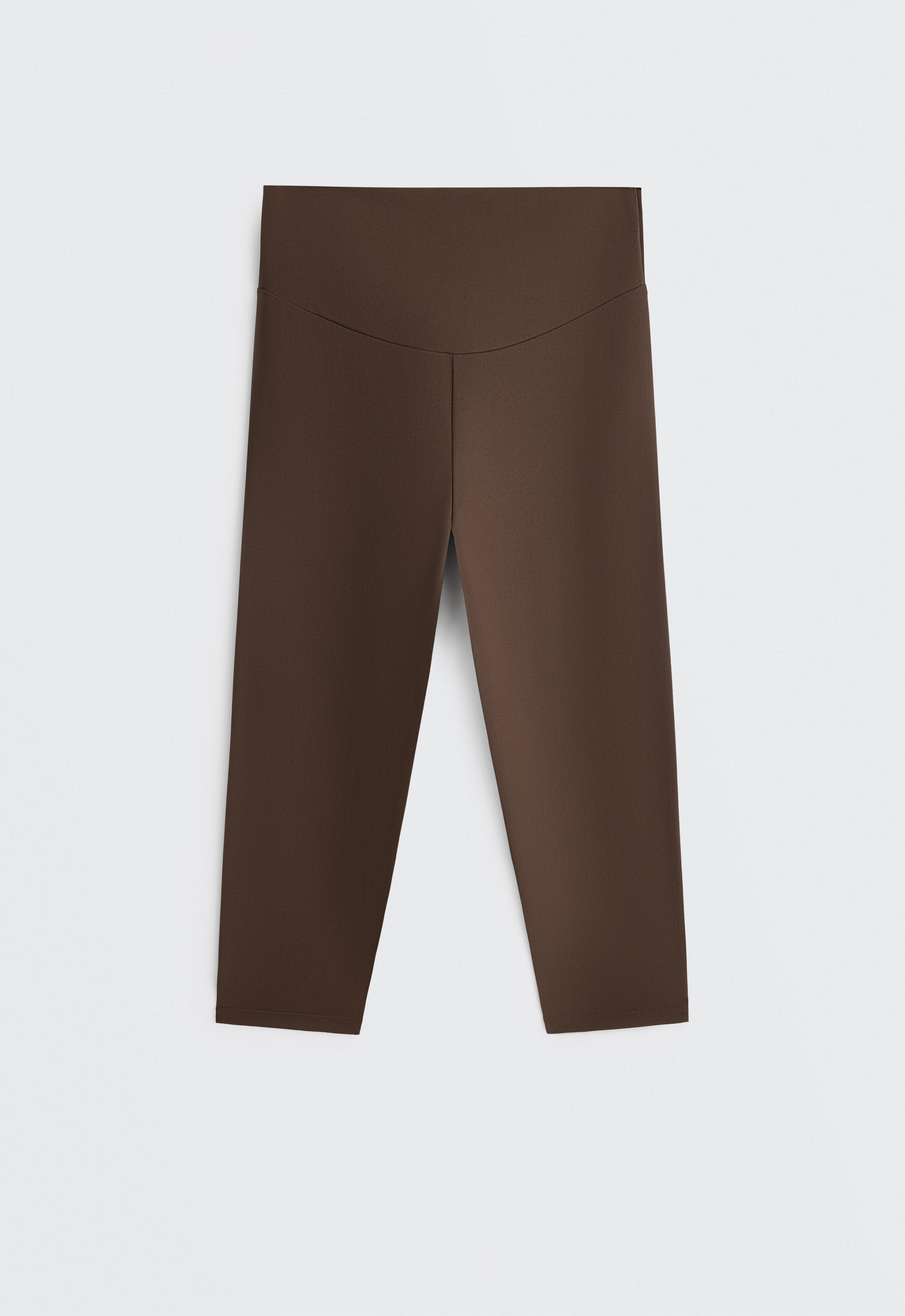 Comfortlux high-rise 40cm knee-length leggings - DARK BROWN