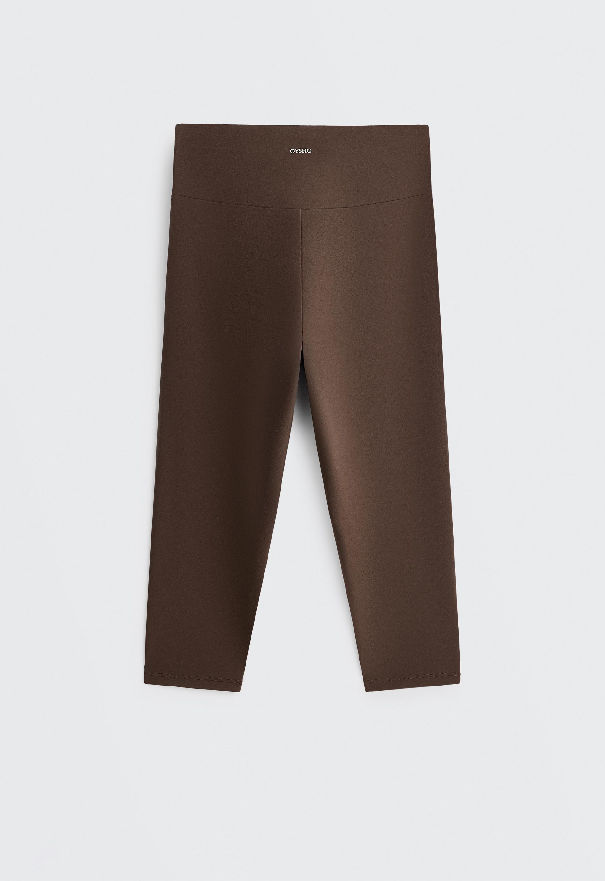 Comfortlux high-rise 40cm knee-length leggings - DARK BROWN