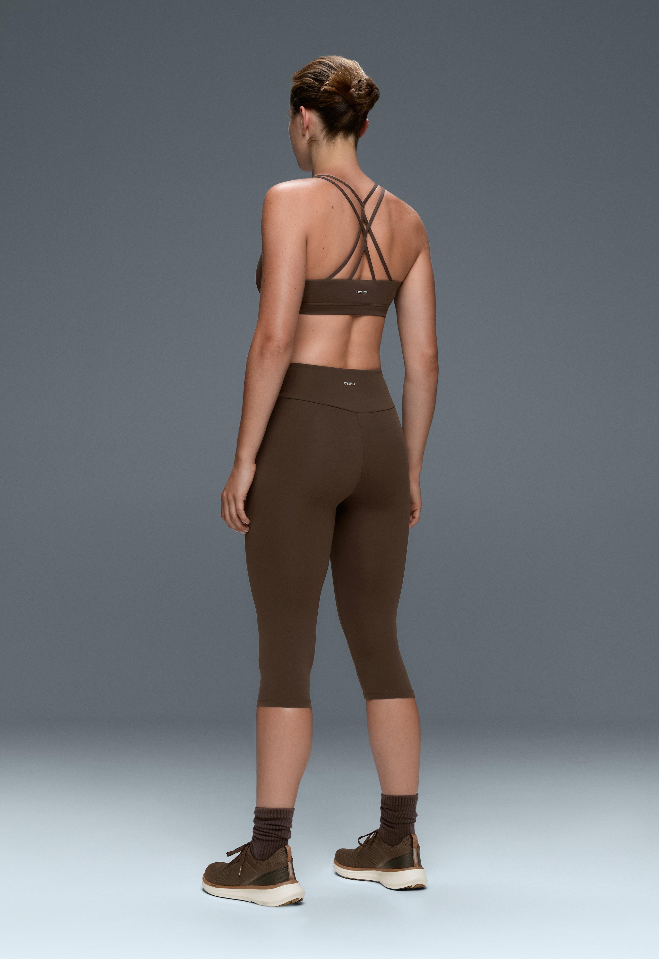 Comfortlux high-rise 40cm knee-length leggings - DARK BROWN