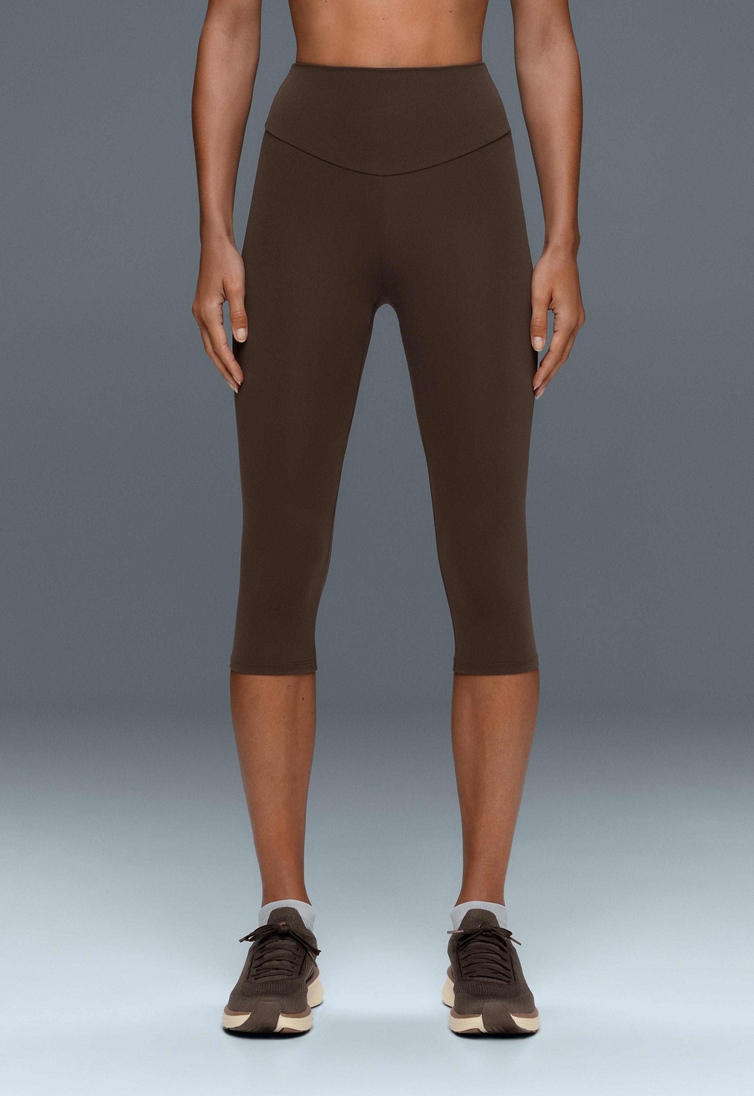 Comfortlux high-rise 40cm knee-length leggings - BROWN