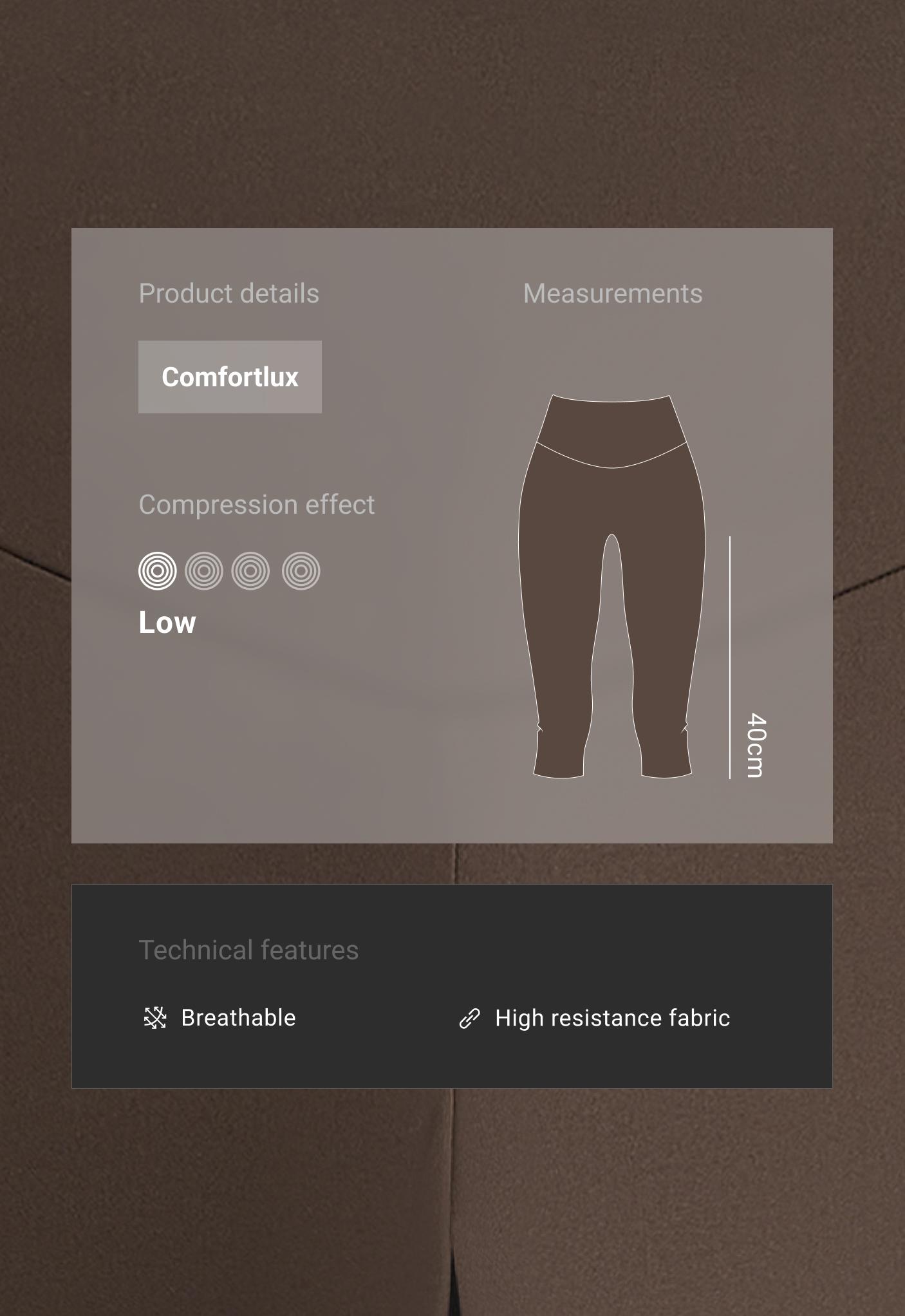 Comfortlux high-rise 40cm knee-length leggings - BROWN