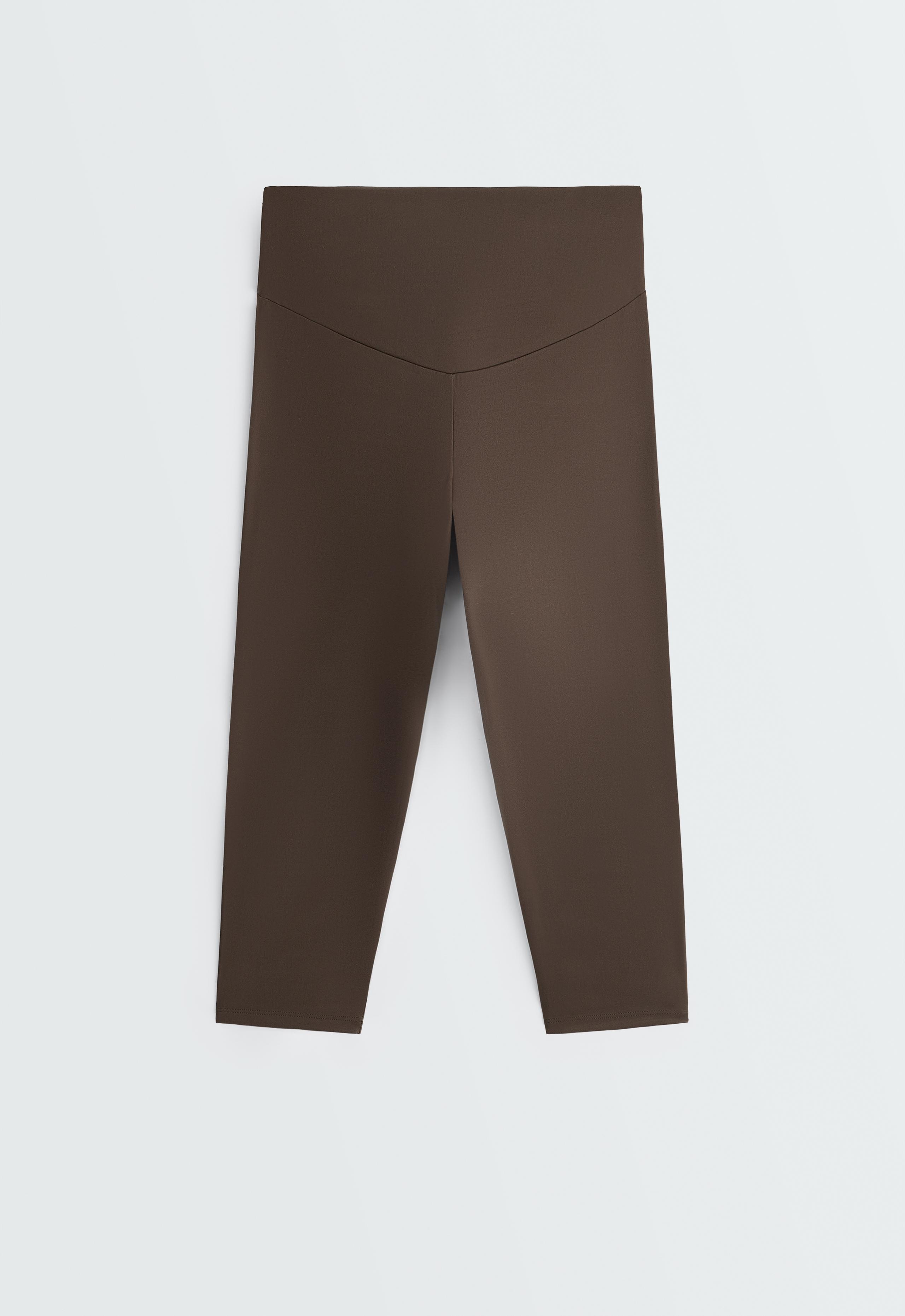 Comfortlux high-rise 40cm knee-length leggings - BROWN