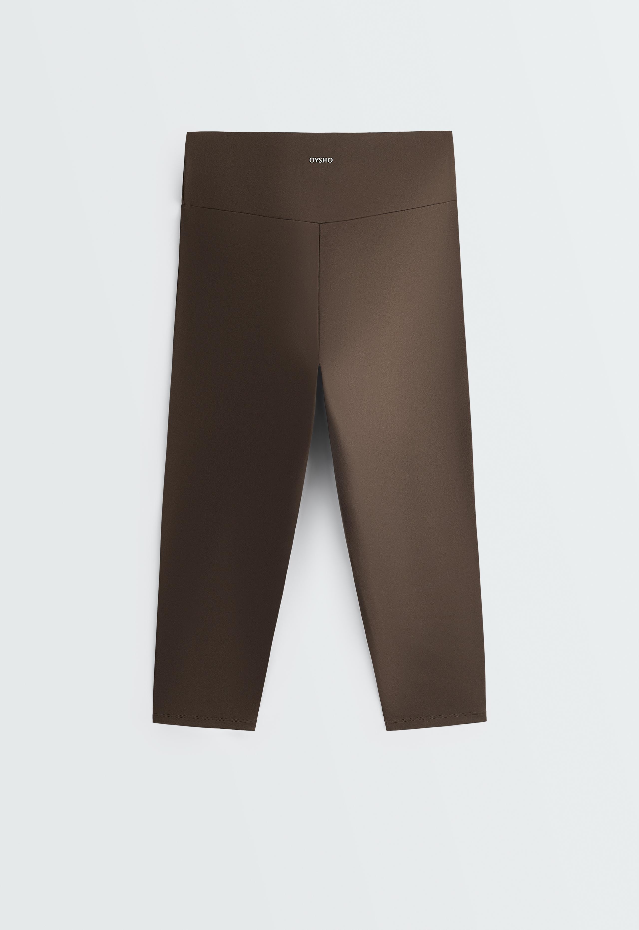 Comfortlux high-rise 40cm knee-length leggings - BROWN