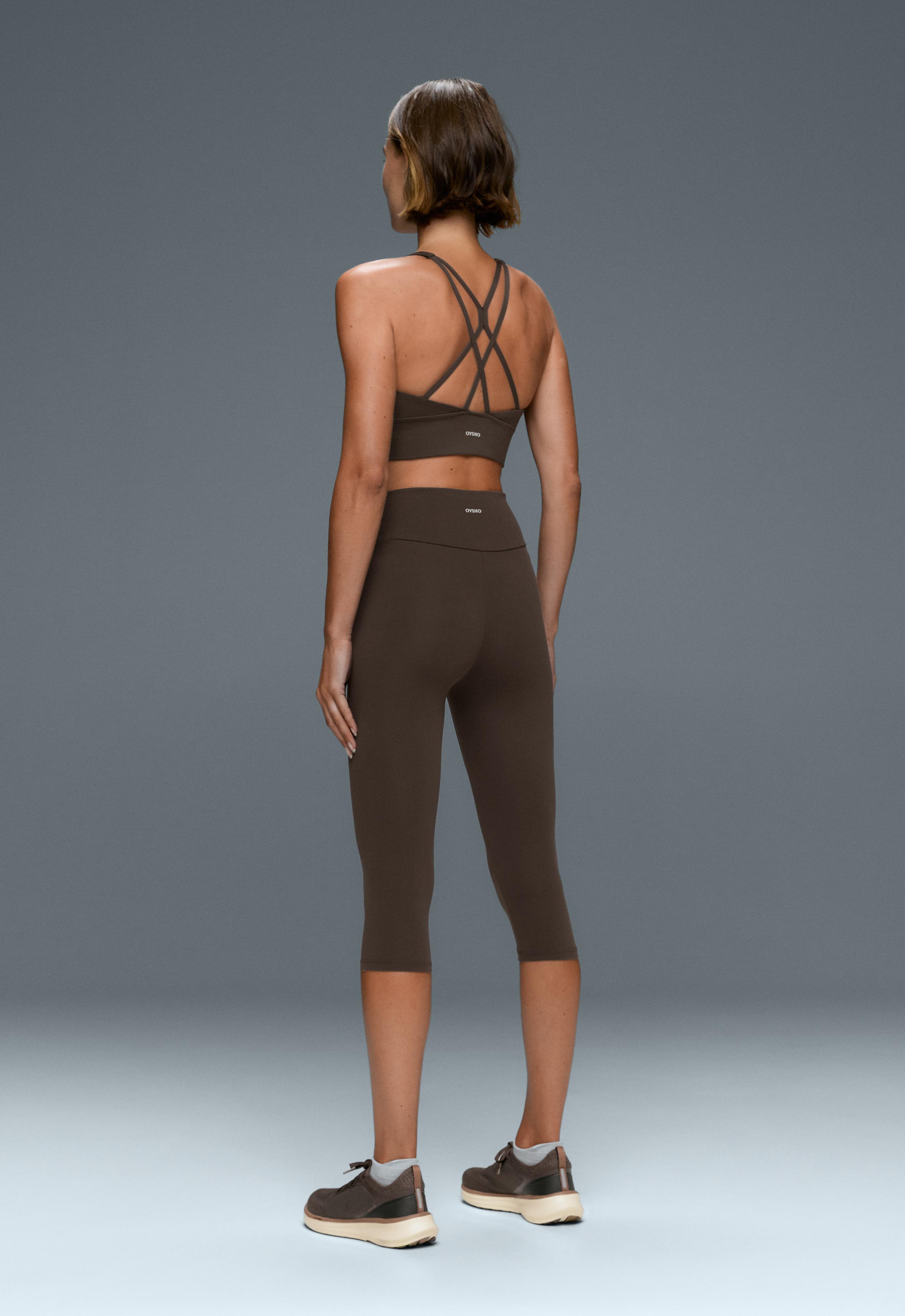 Comfortlux high-rise 40cm knee-length leggings - BROWN