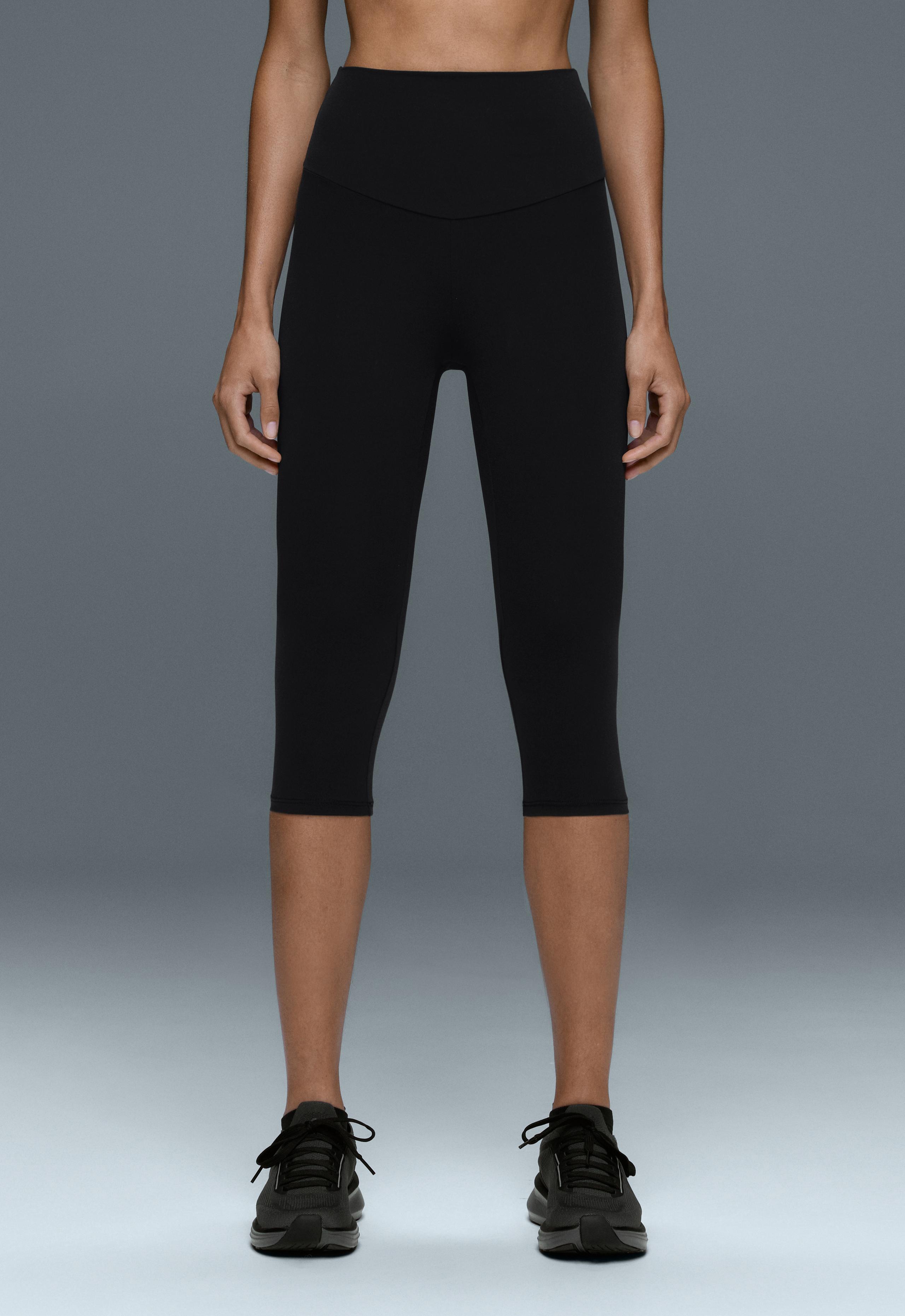 Comfortlux high-rise 40cm knee-length leggings - BLACK