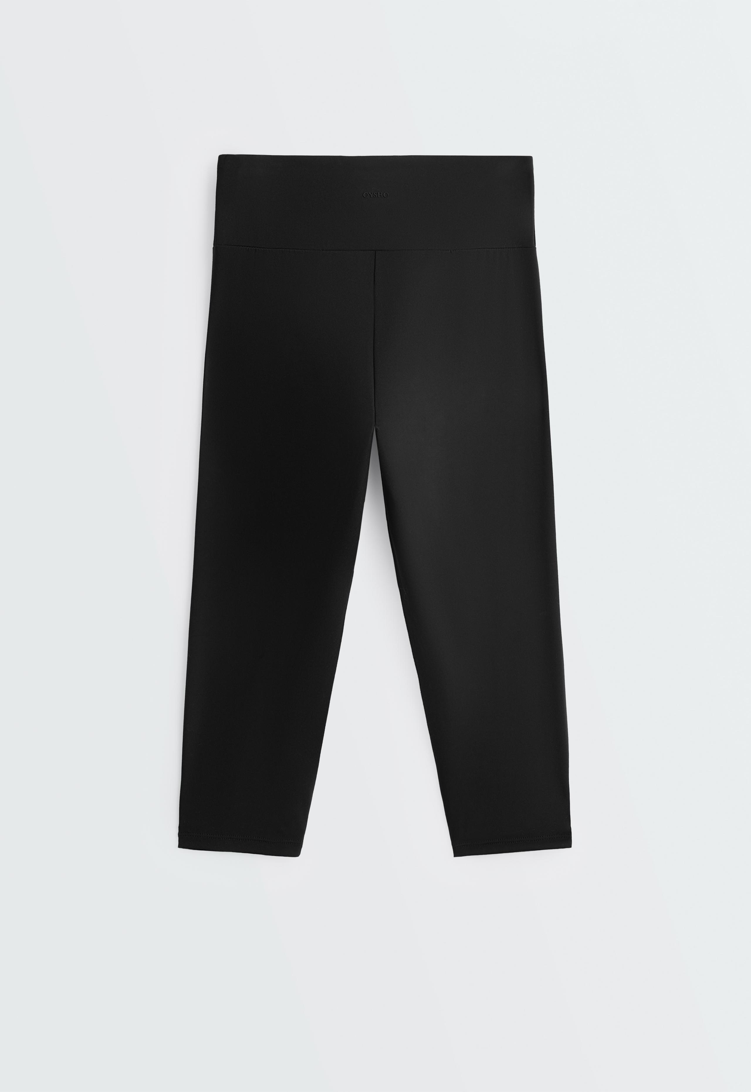 Comfortlux high-rise 40cm knee-length leggings - BLACK