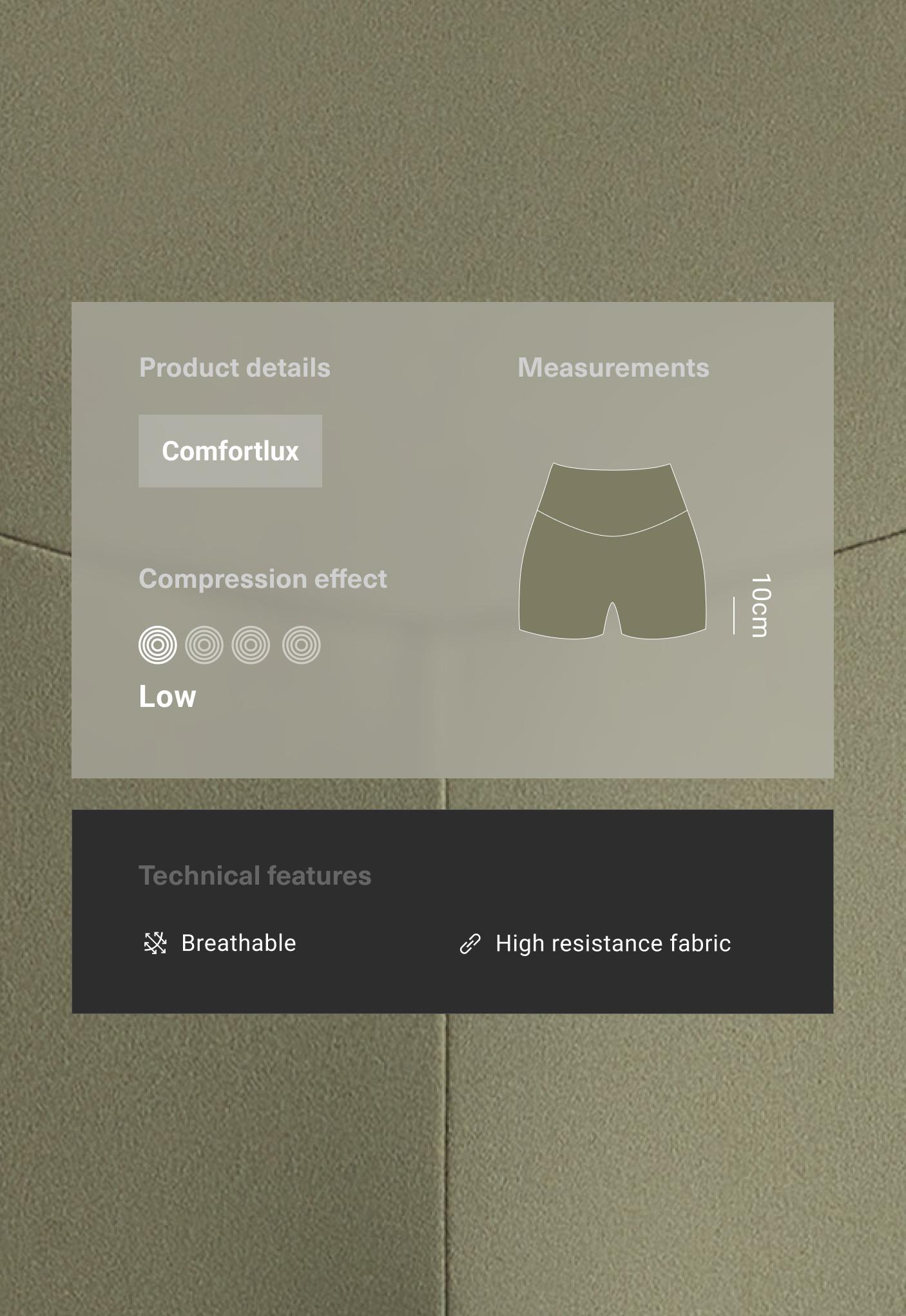 Comfortlux high-waisted 10cm hot pants - DARK KHAKI