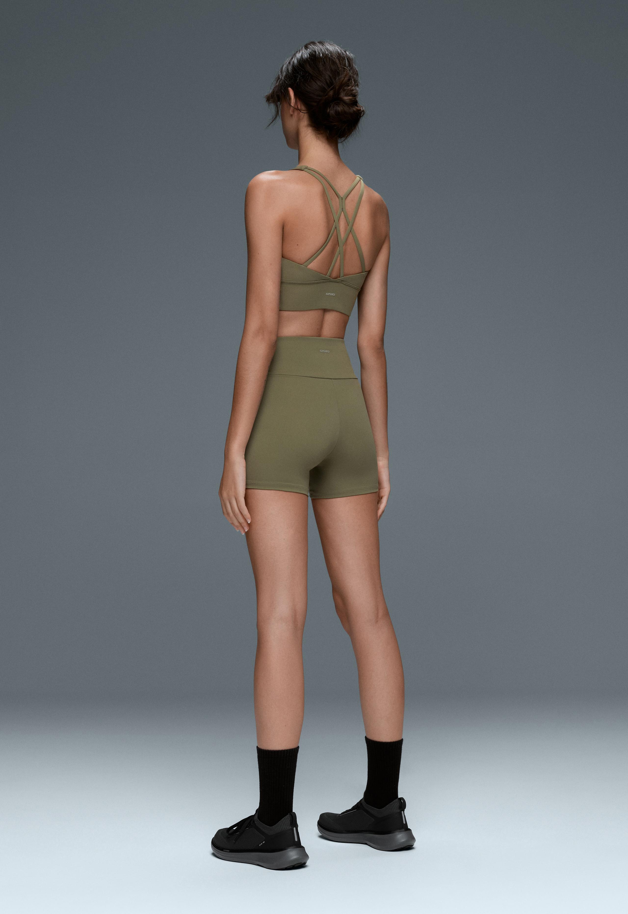 Comfortlux high-waisted 10cm hot pants - DARK KHAKI