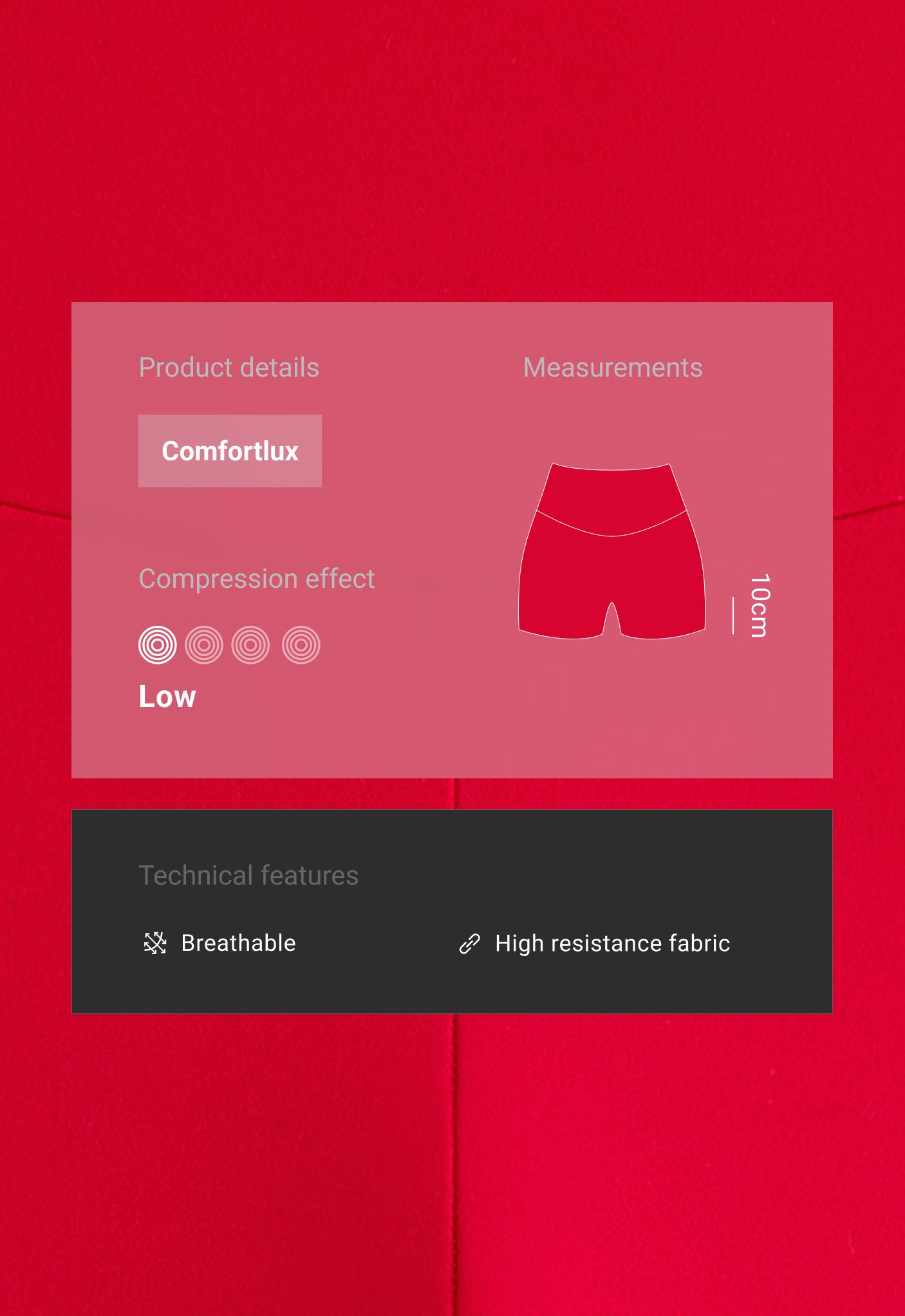 Comfortlux high-waisted 10cm hot pants - STRONG RED