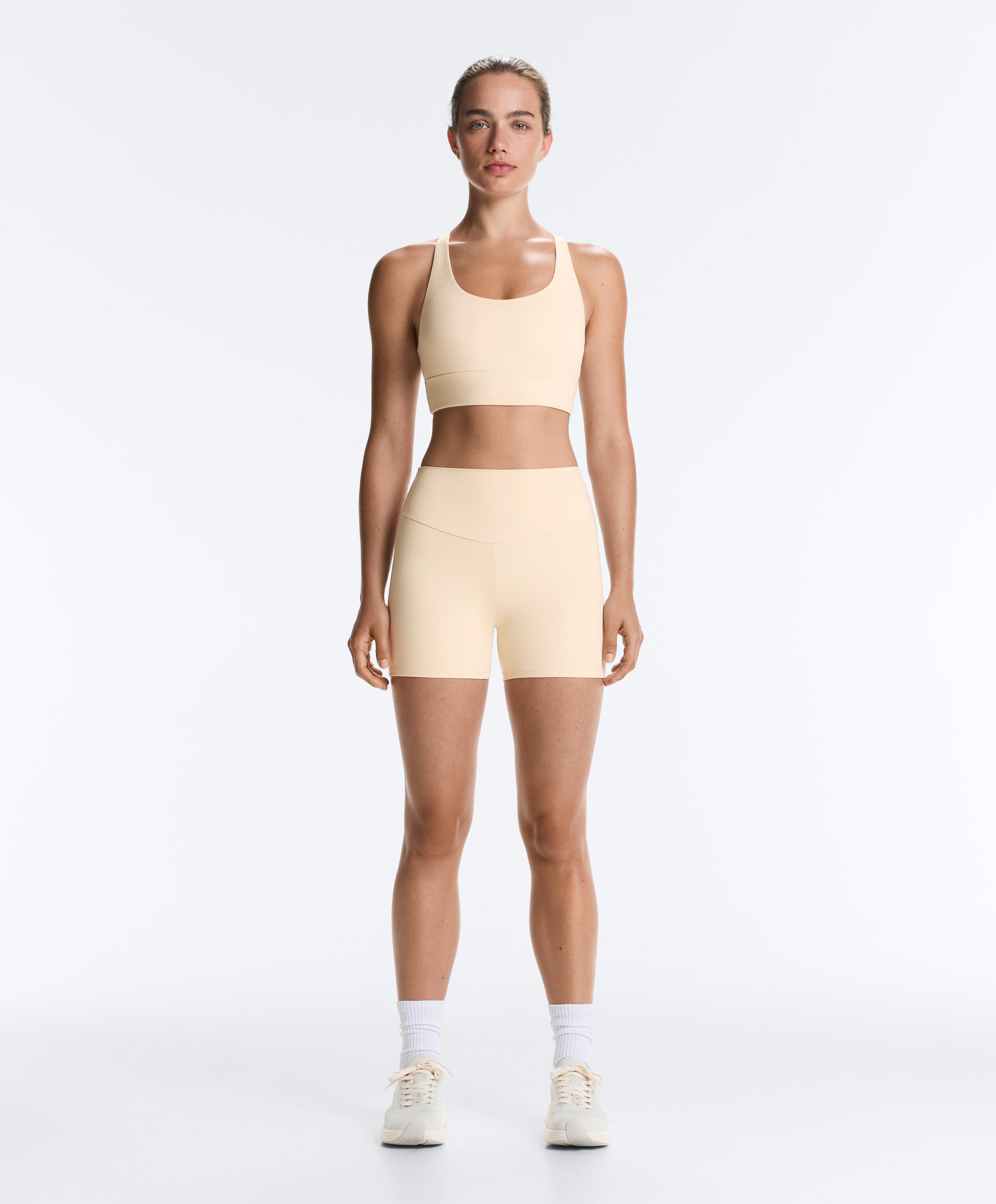 Comfortlux high-waisted 10cm hot pants - SAND