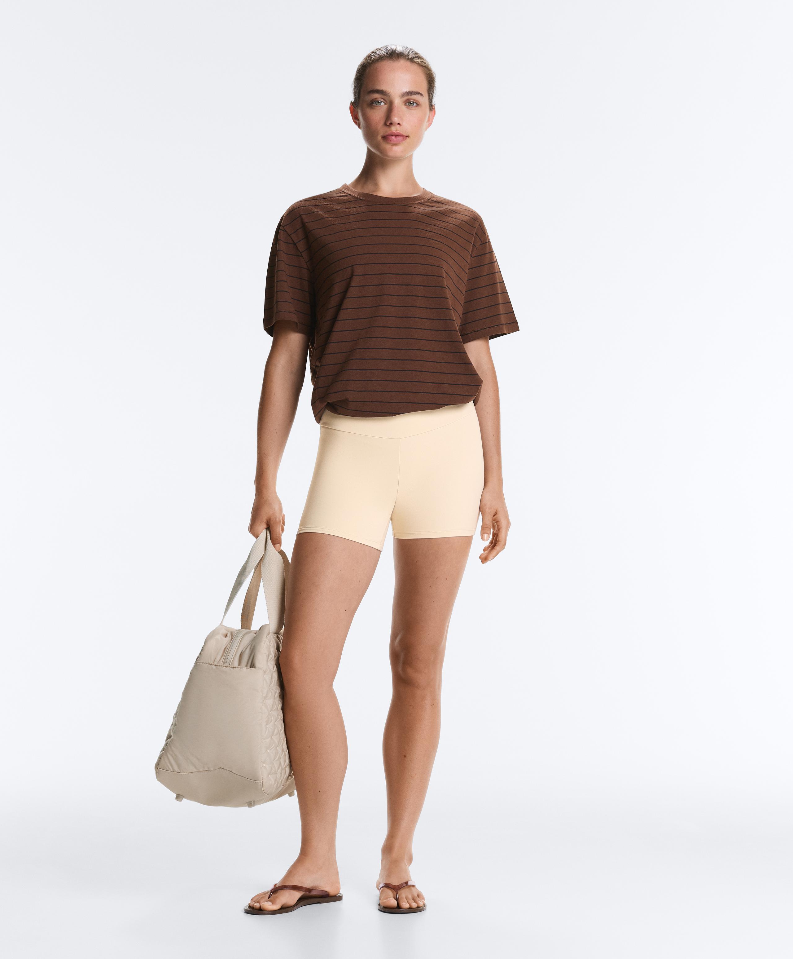Comfortlux high-waisted 10cm hot pants - SAND