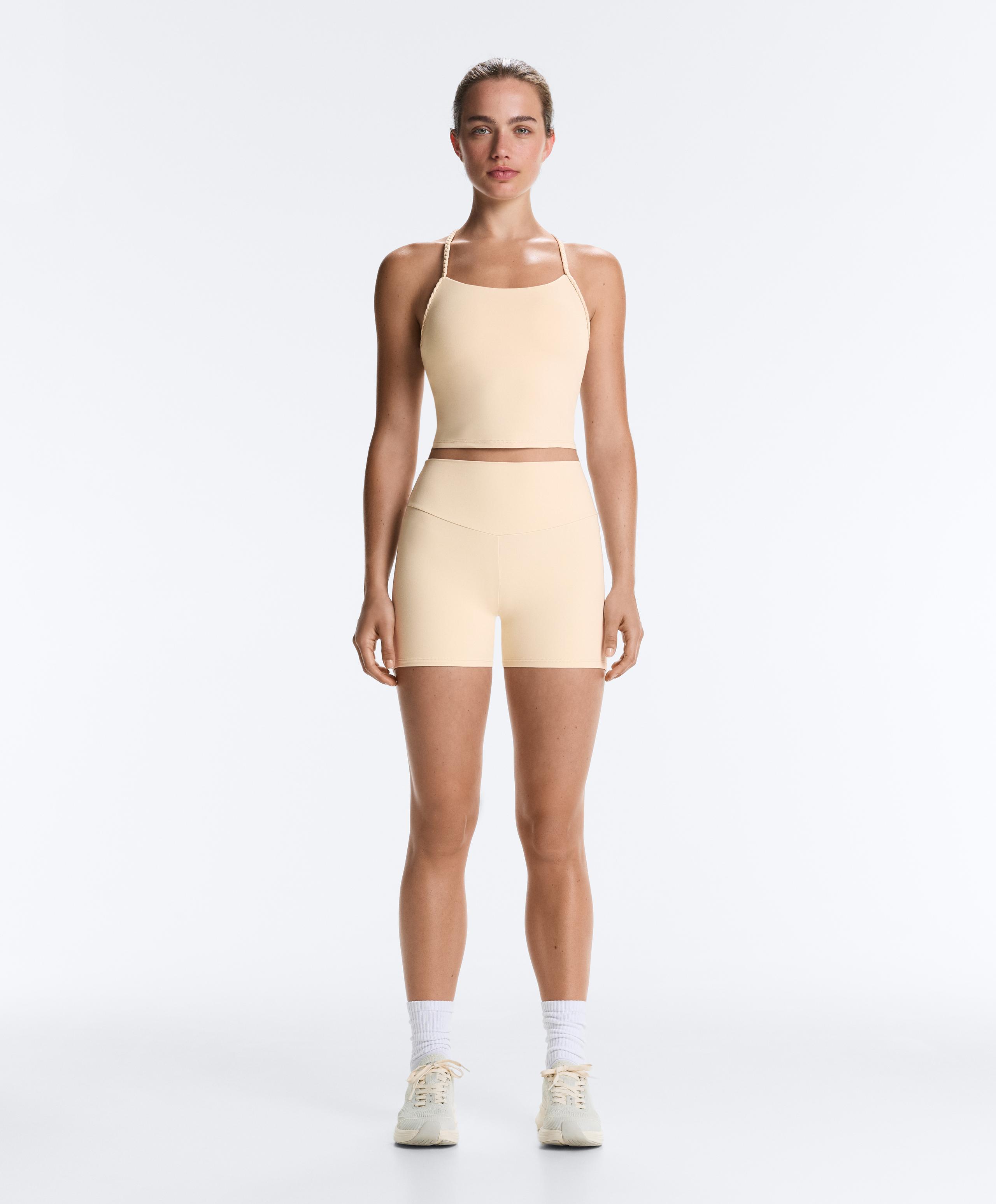 Comfortlux high-waisted 10cm hot pants - SAND