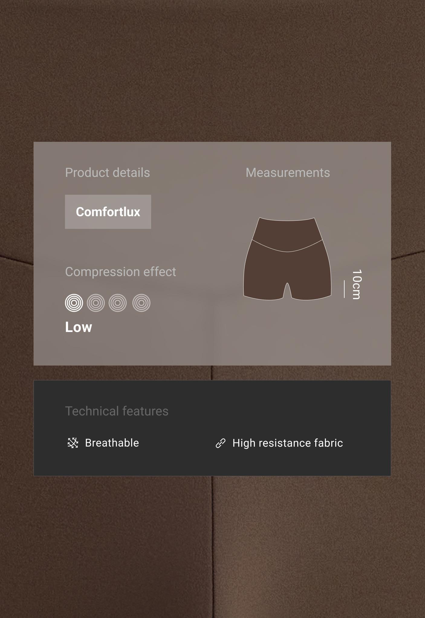 Comfortlux high-waisted 10cm hot pants - DARK BROWN