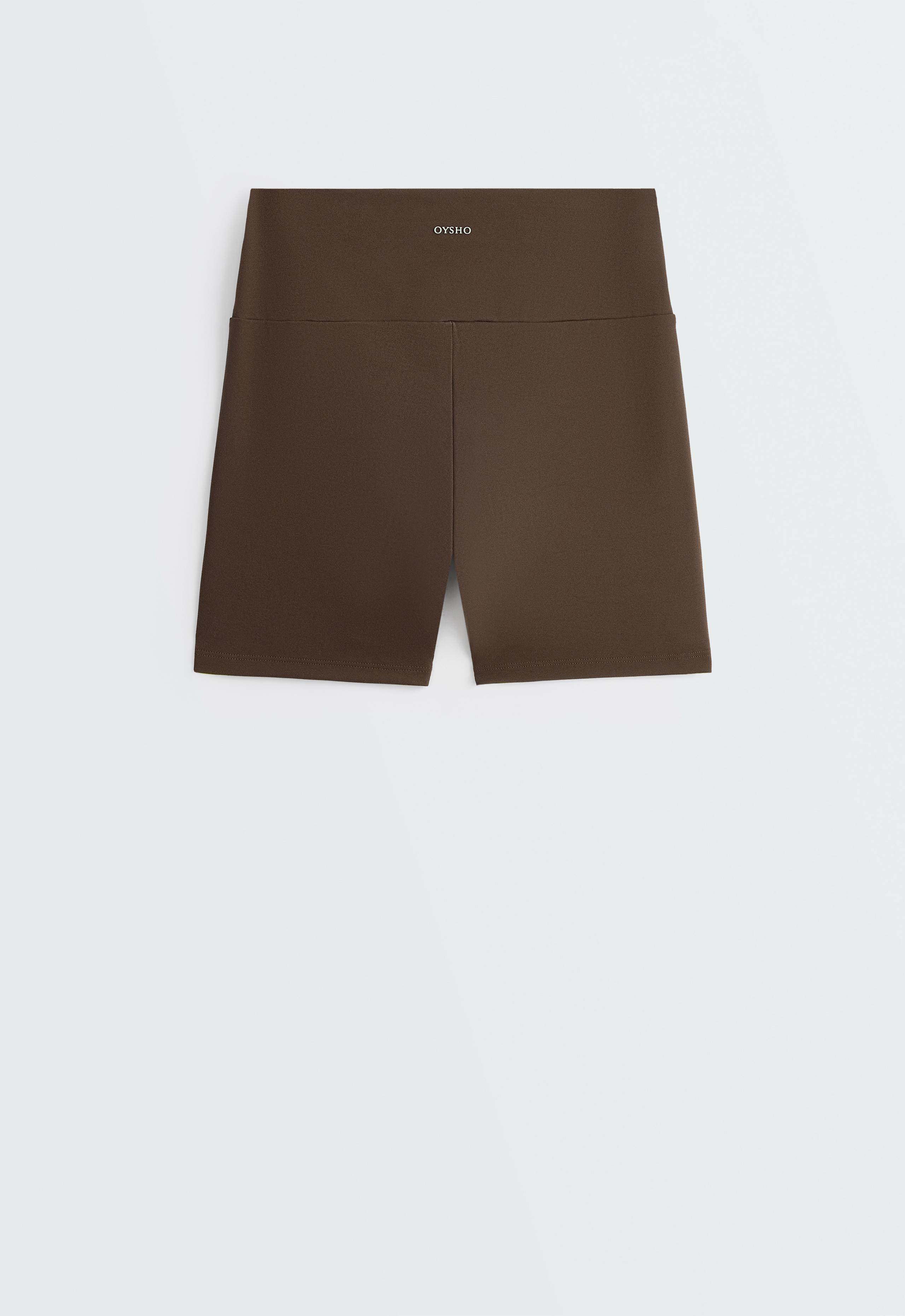 Comfortlux high-waisted 10cm hot pants - DARK BROWN