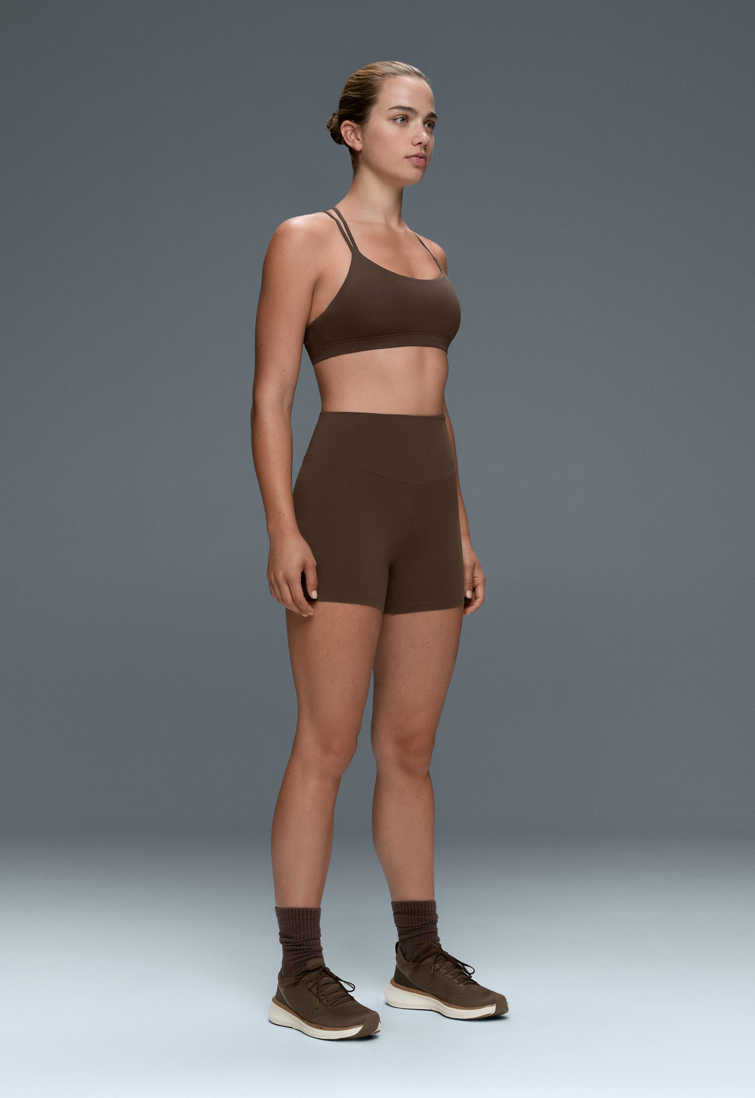 Comfortlux high-waisted 10cm hot pants - DARK BROWN