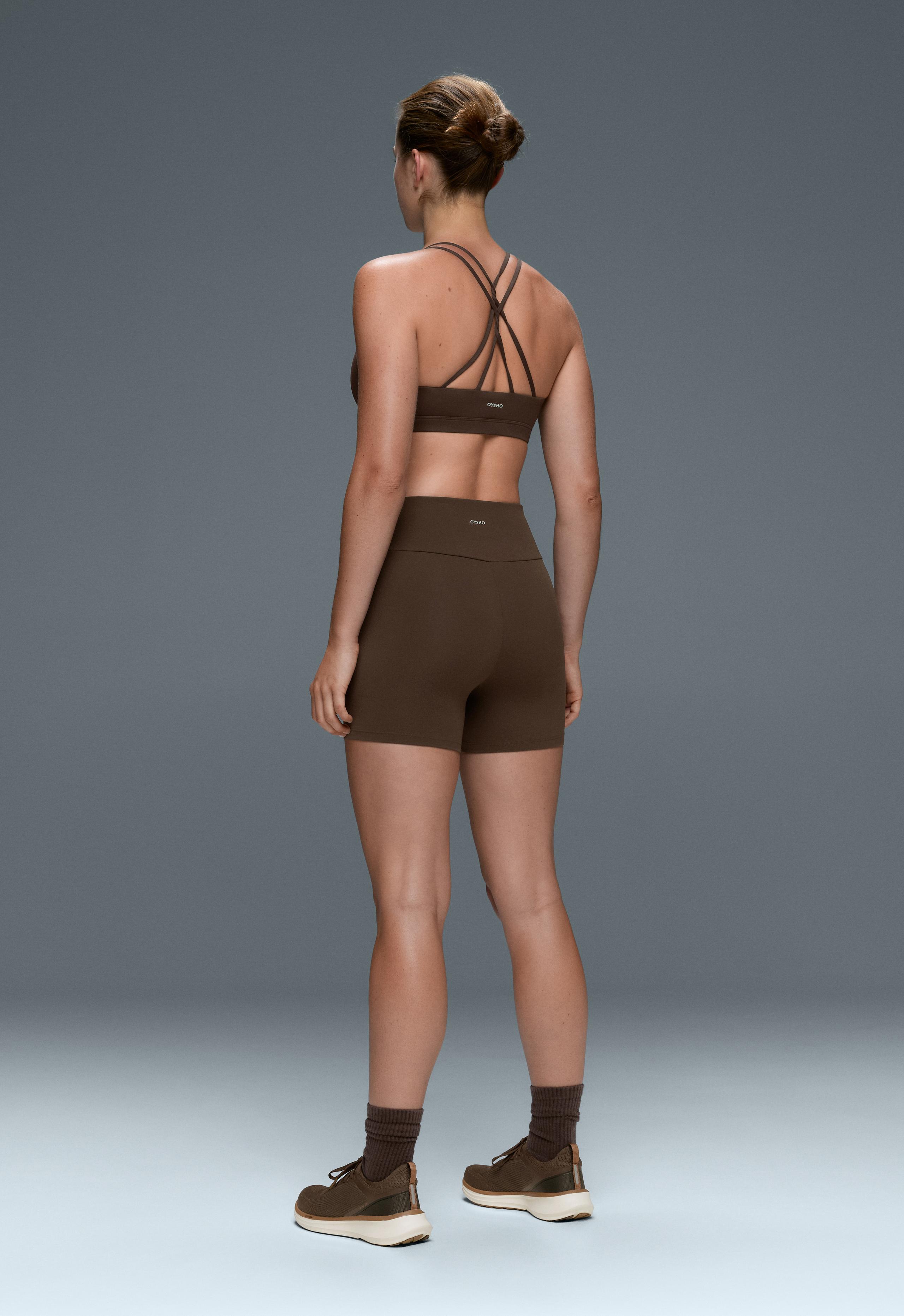 Comfortlux high-waisted 10cm hot pants - DARK BROWN