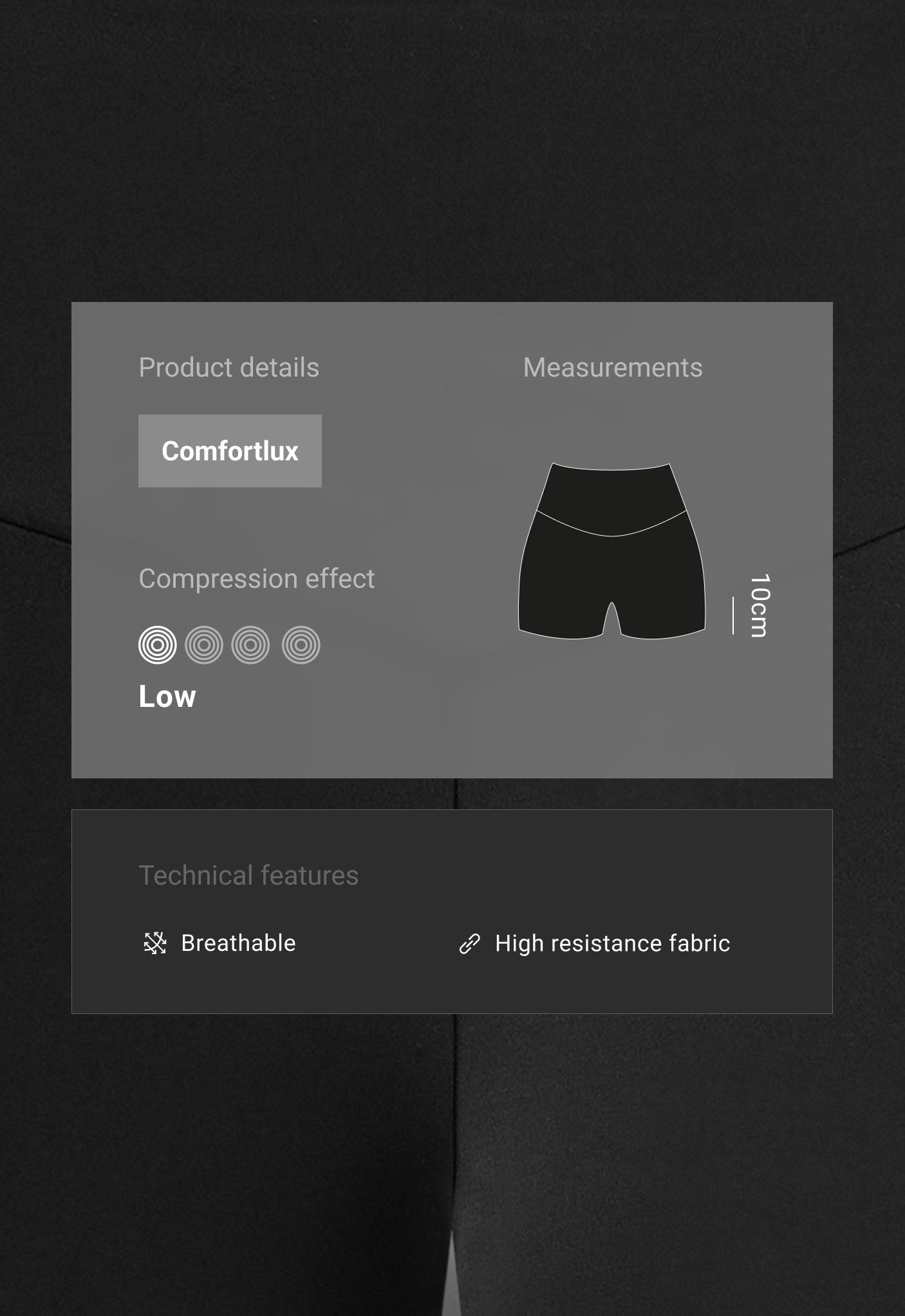 Comfortlux high-waisted 10cm hot pants - BLACK