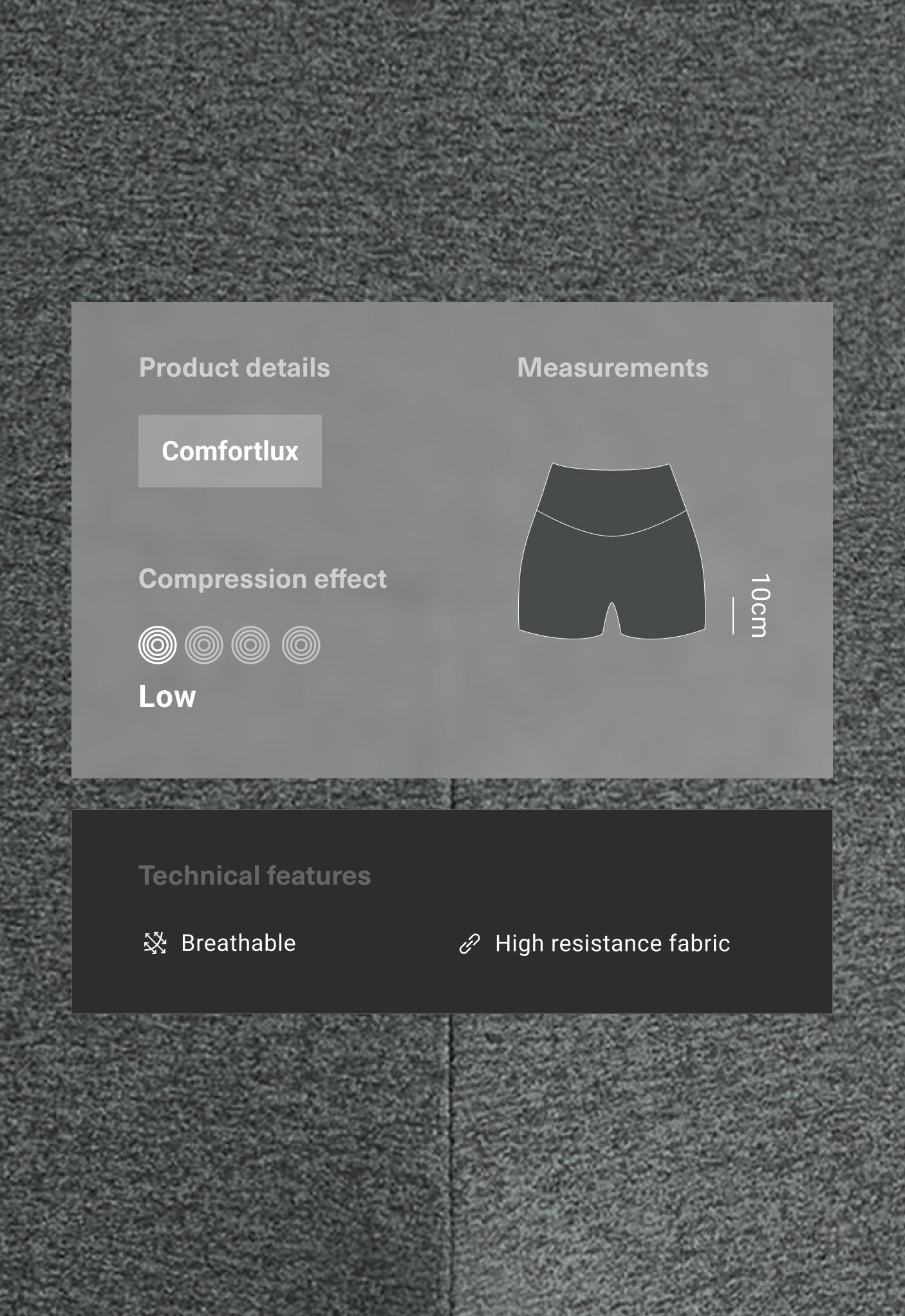 Comfortlux high-waisted 10cm hot pants - DARK GREY MELANGE