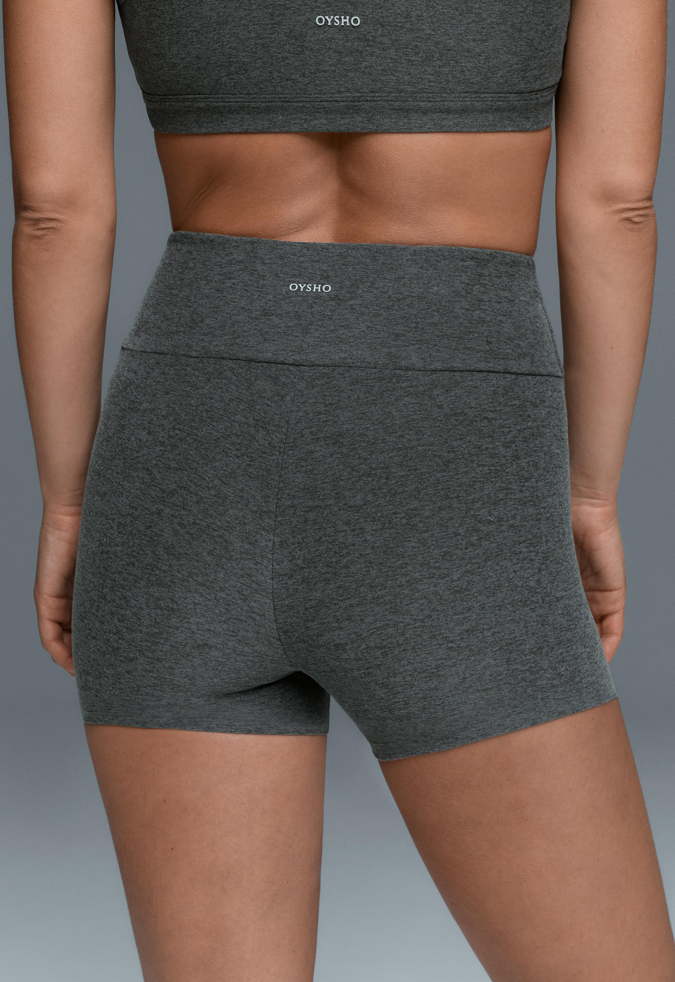 Comfortlux high-waisted 10cm hot pants - DARK GREY MELANGE