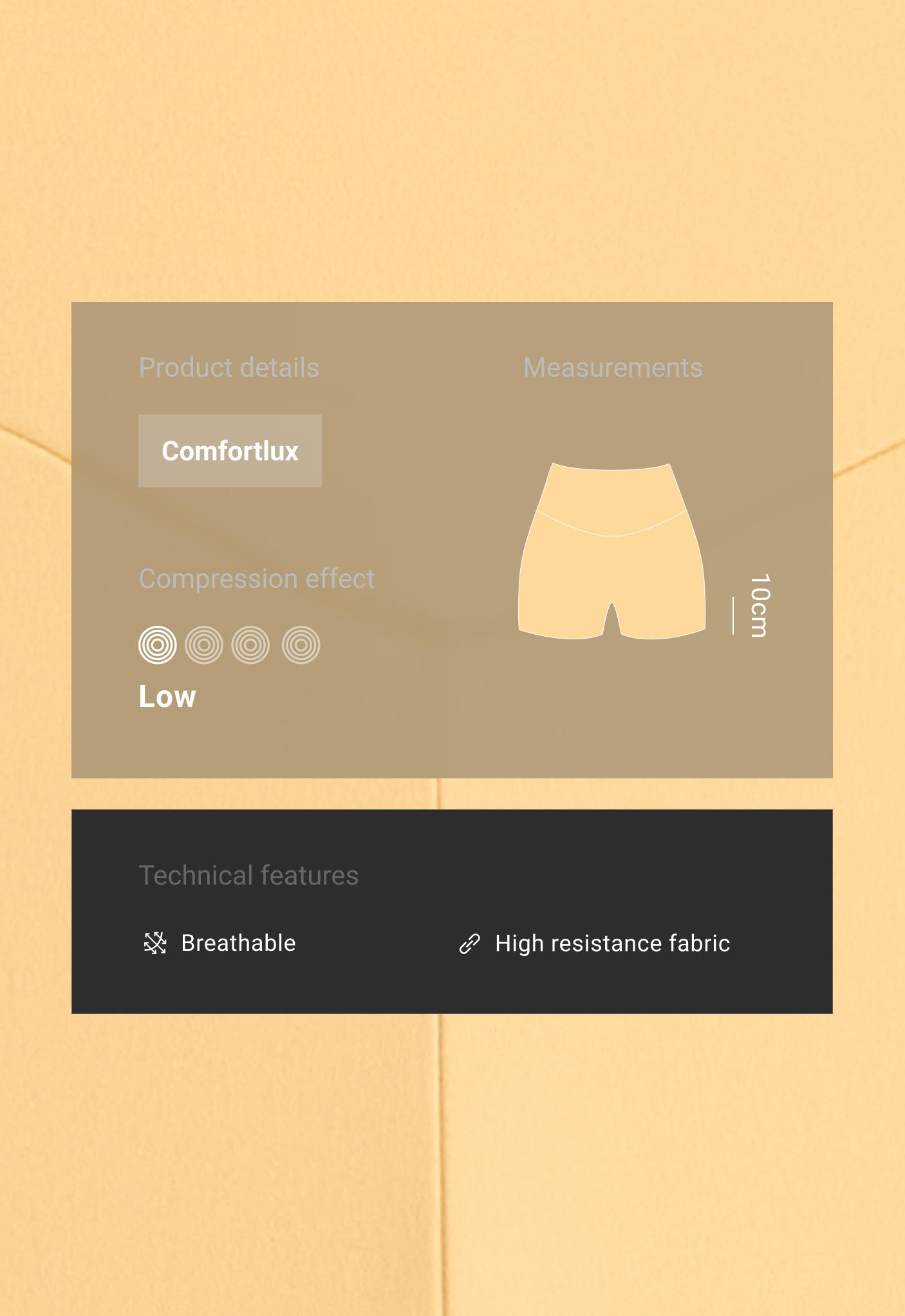 Comfortlux high-waisted 10cm hot pants - BURNT YELLOW