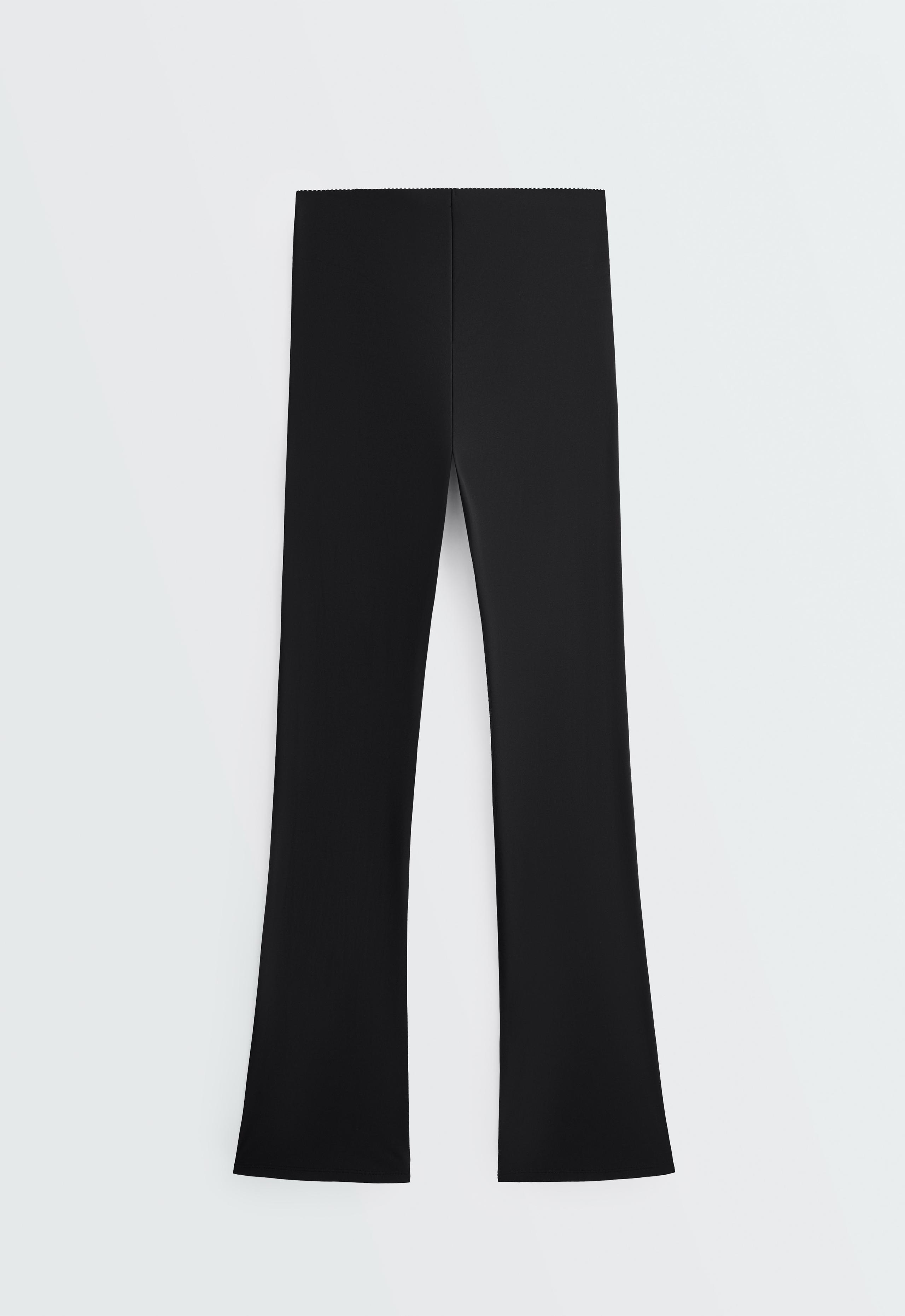 High-rise Compressive Raise Up flare trousers - BLACK