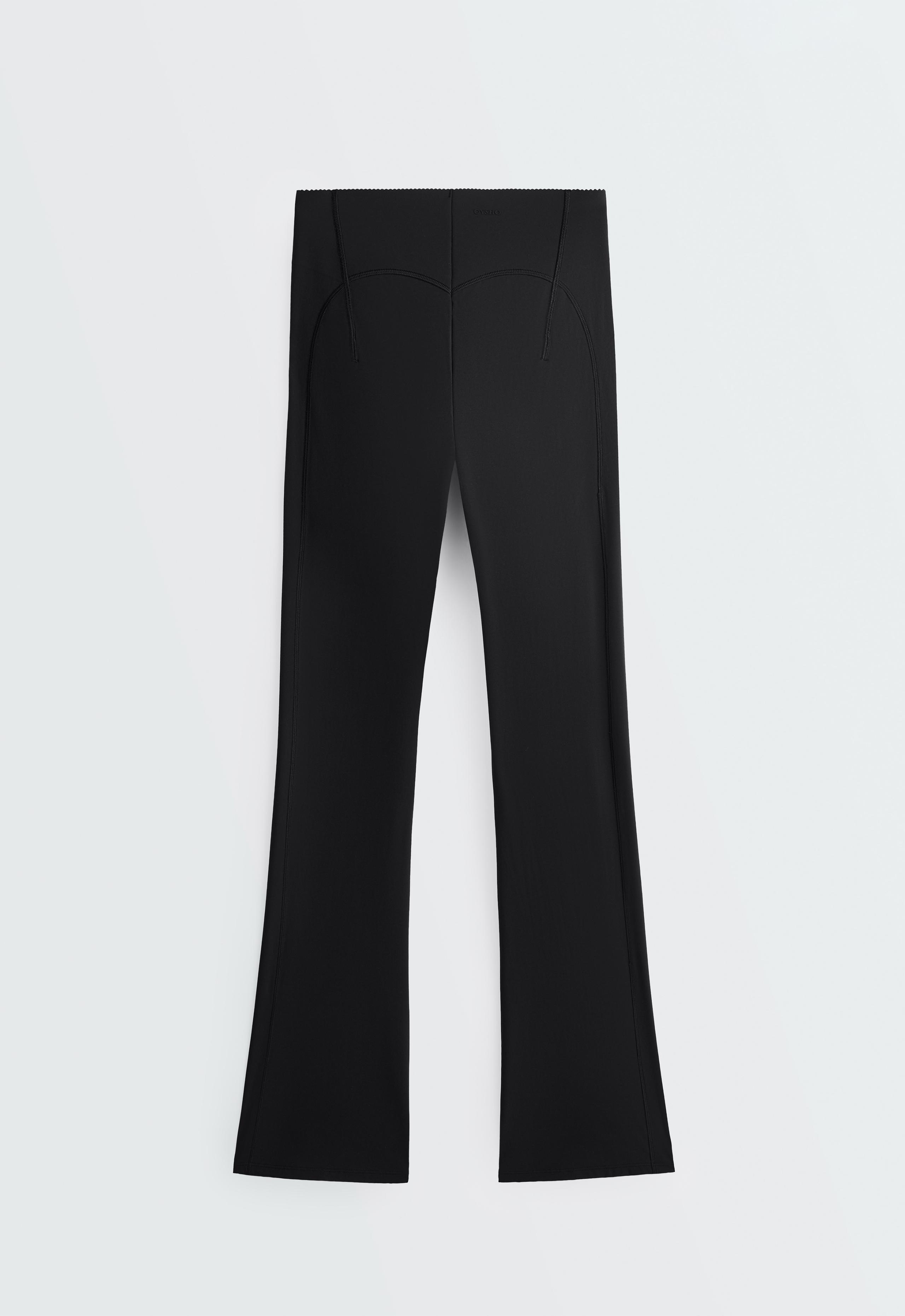 High-rise Compressive Raise Up flare trousers - BLACK