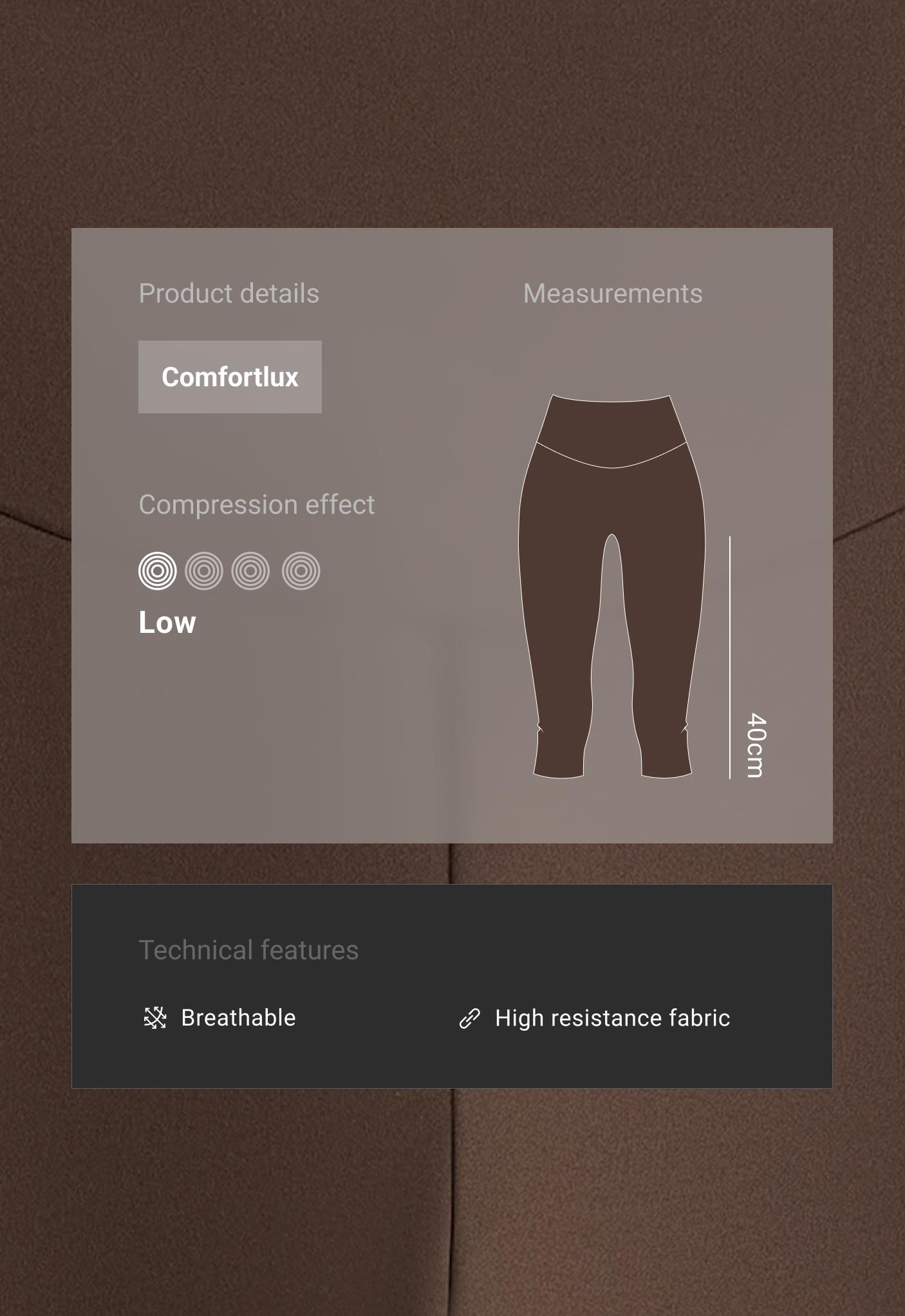 Comfortlux high-rise 40cm knee-length leggings - DARK BROWN