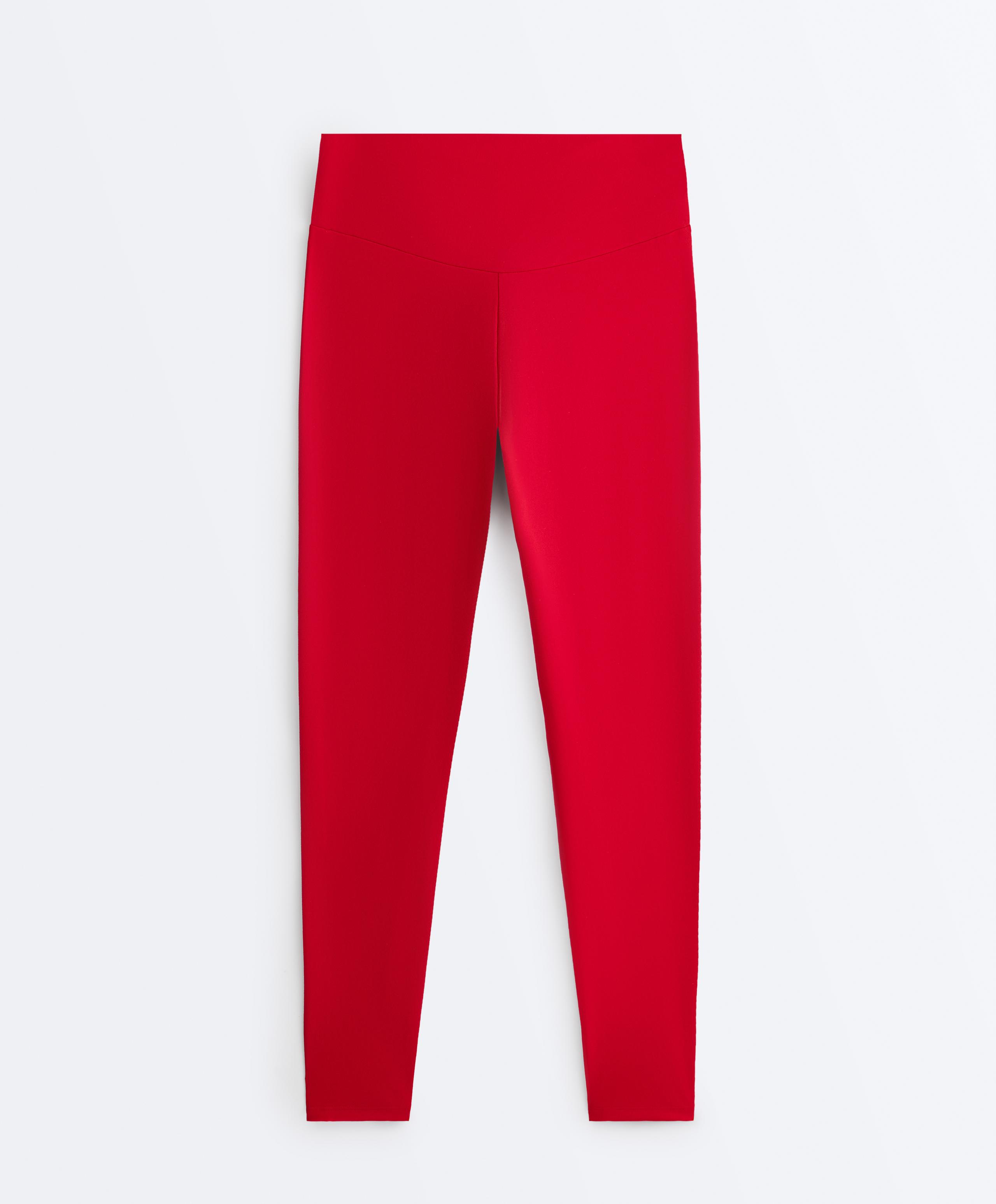 Comfortlux high-waisted ankle-length leggings - STRONG RED