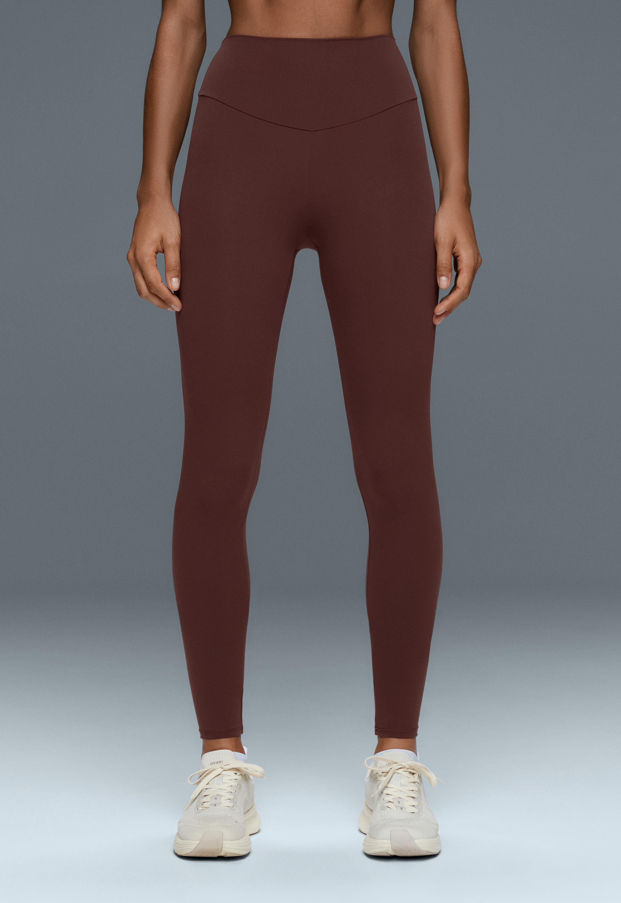 Comfortlux high-waisted ankle-length leggings - CHOCOLATE