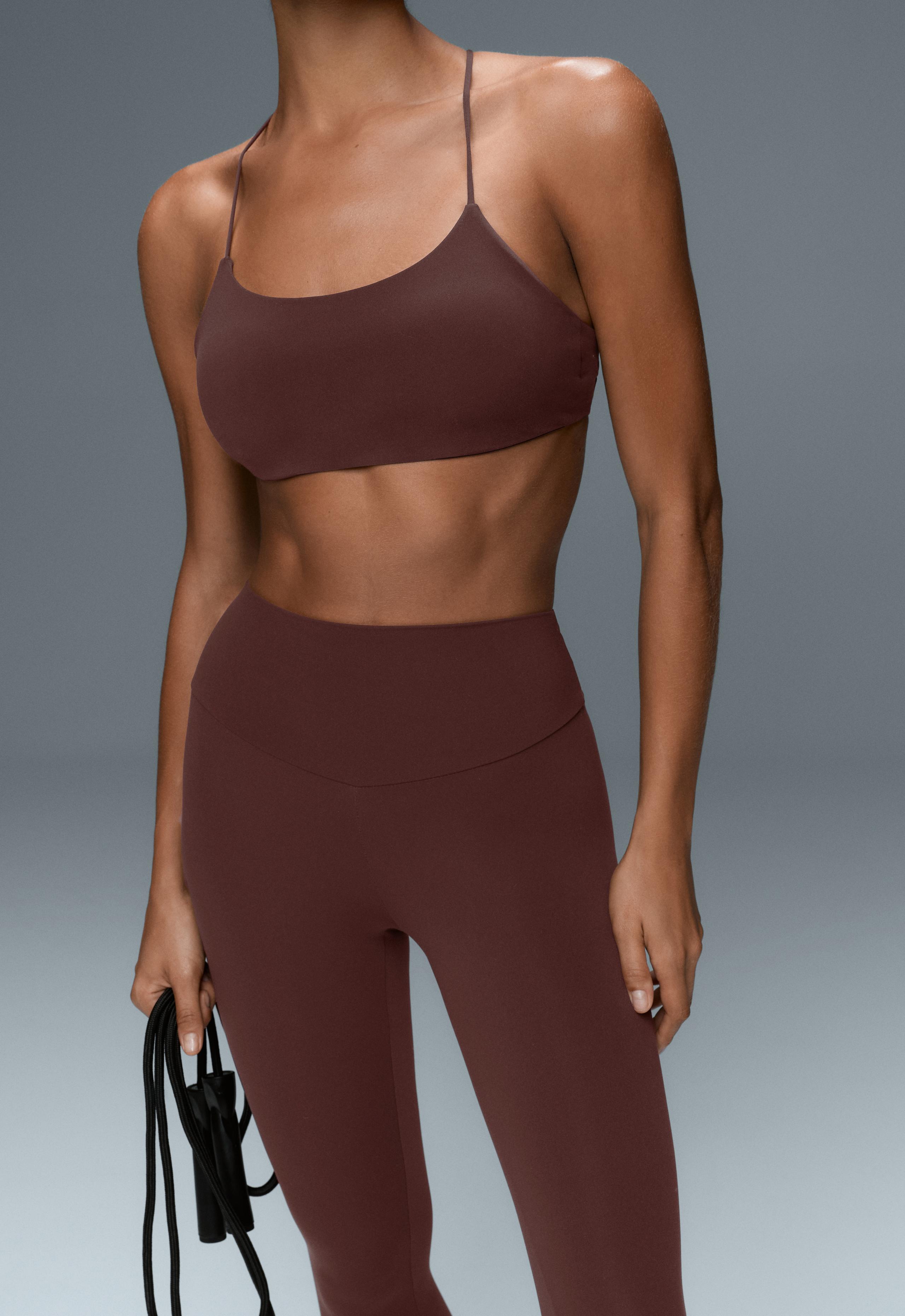 Comfortlux high-waisted ankle-length leggings - CHOCOLATE