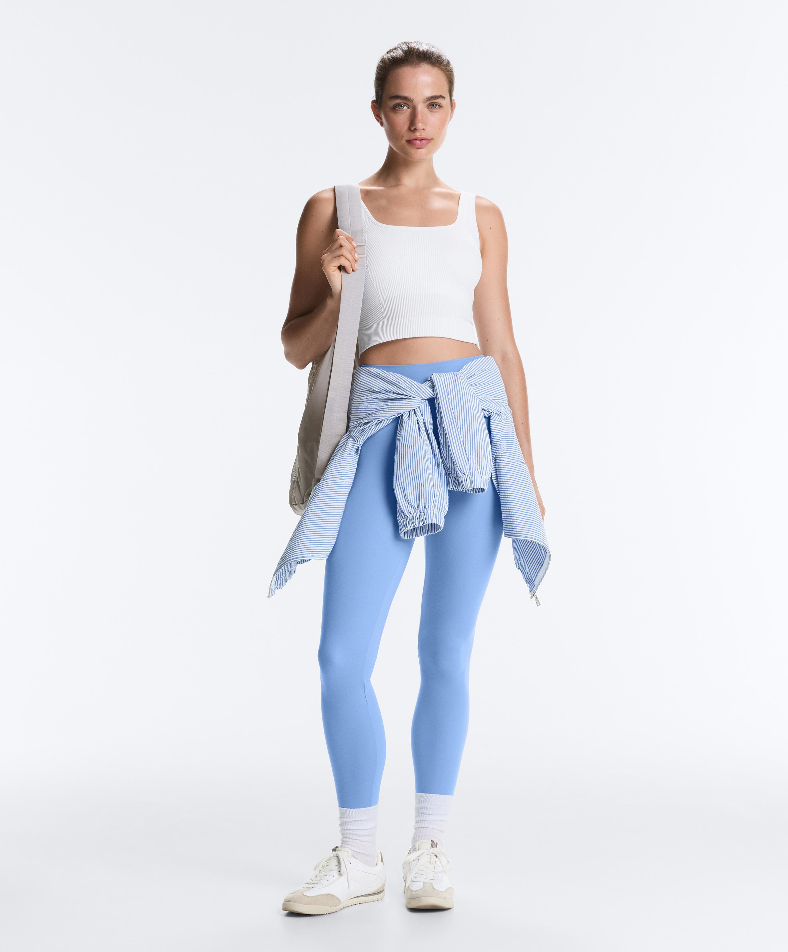 Comfortlux high-waisted ankle-length leggings - PALE LAVENDER BLUE