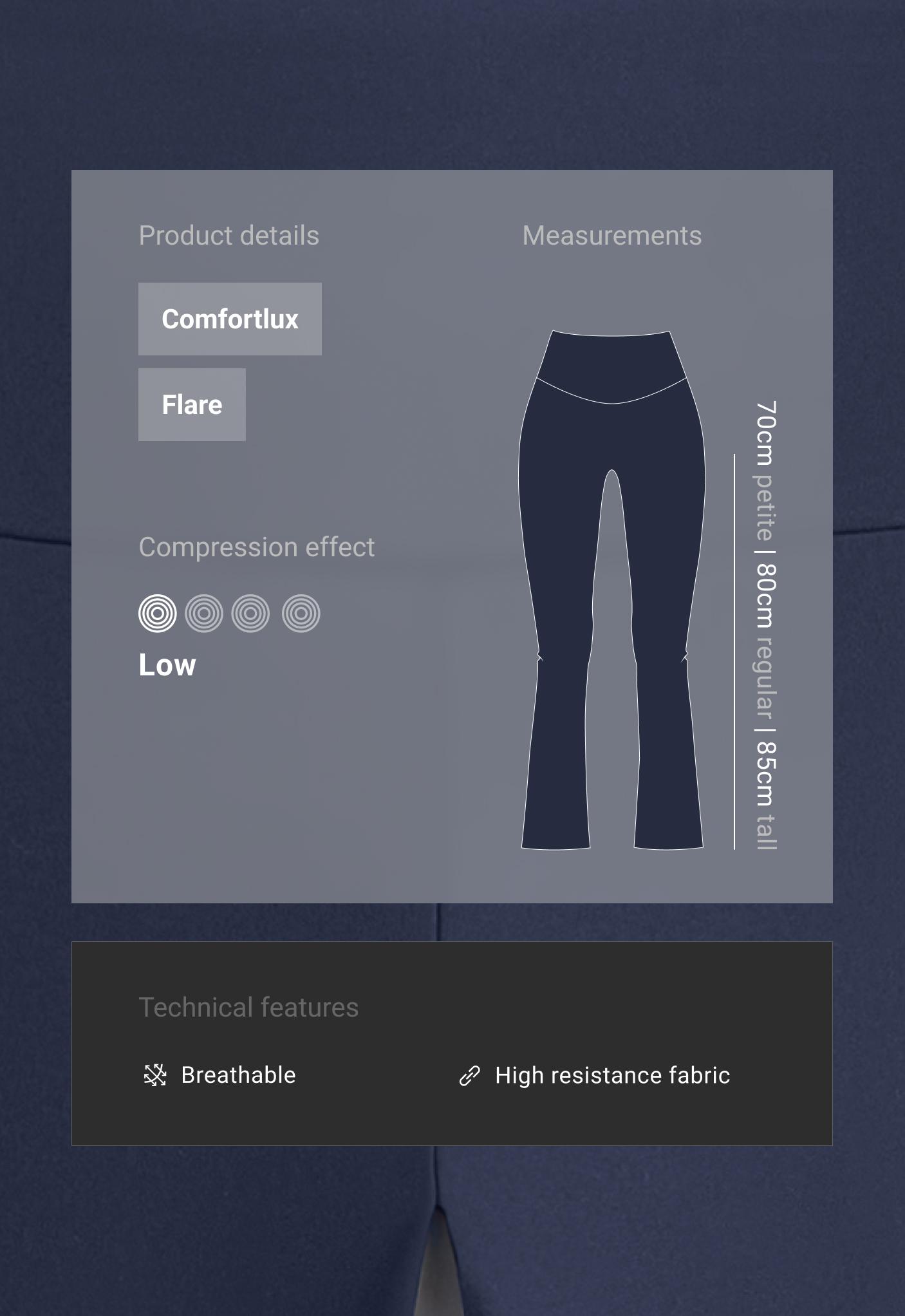 High-rise Comfortlux flare trousers - NAVY BLUE
