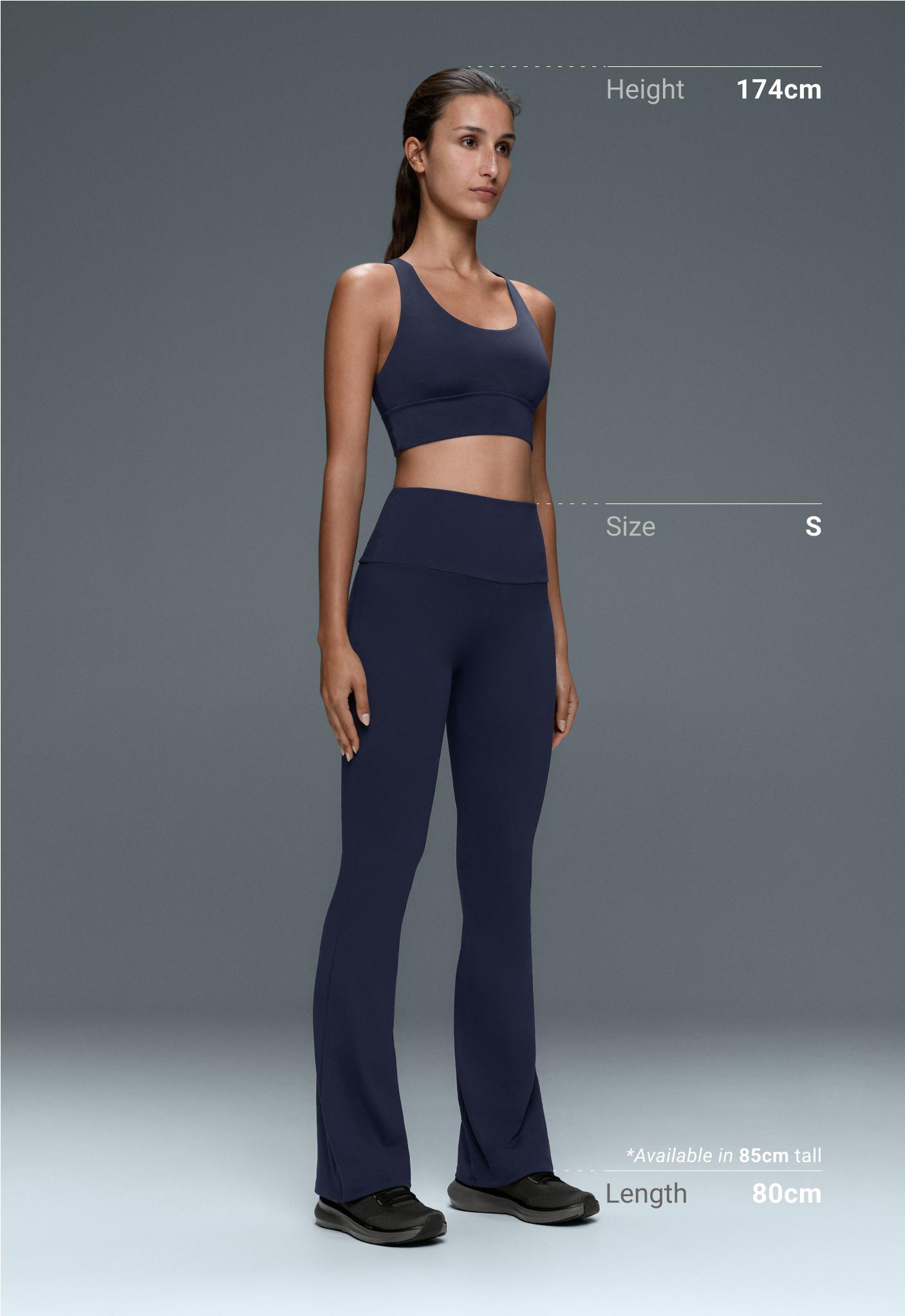 High-rise Comfortlux flare trousers - NAVY BLUE