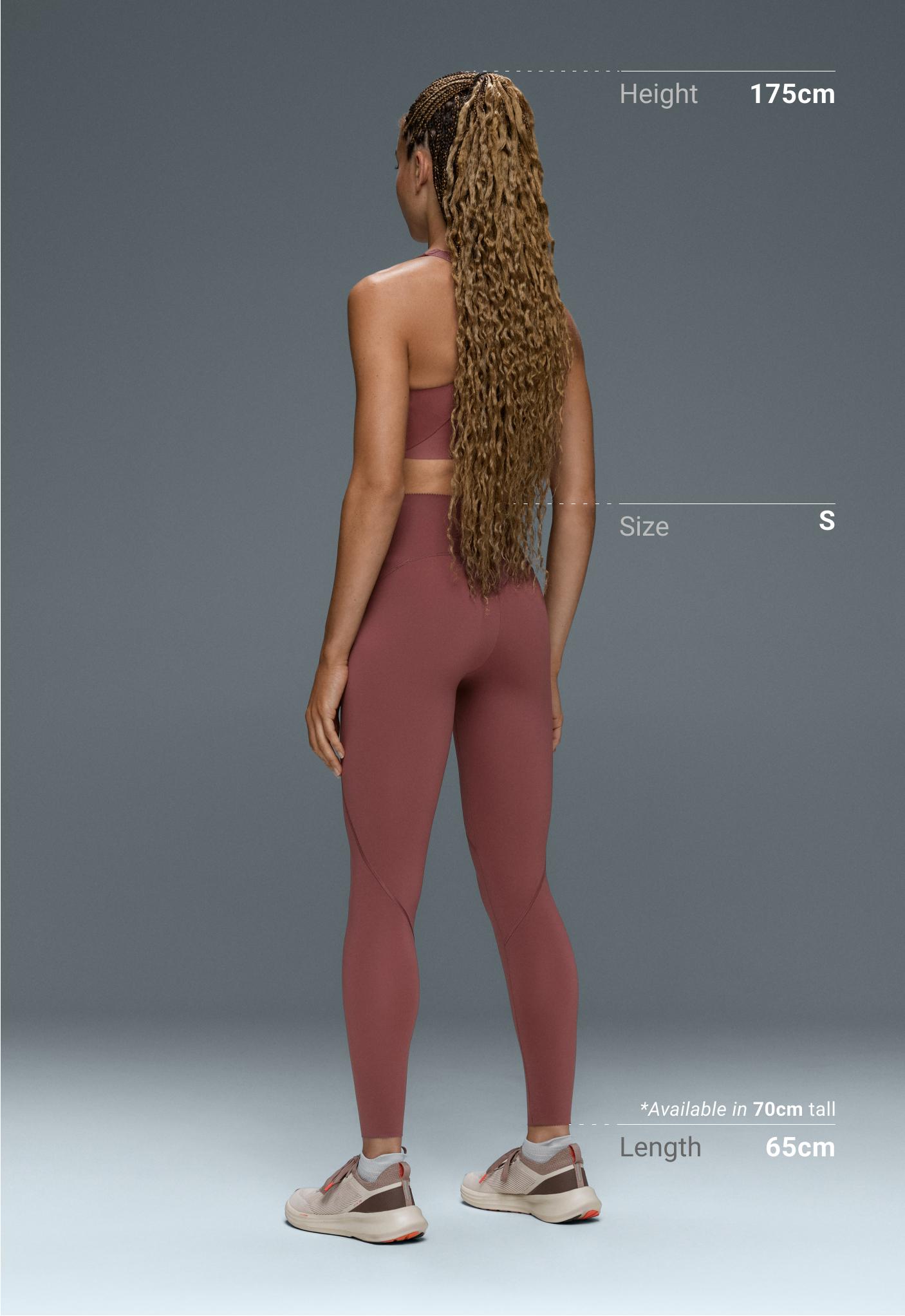 Basic compressive high-waisted ankle-length leggings - FADED BURGUNDY