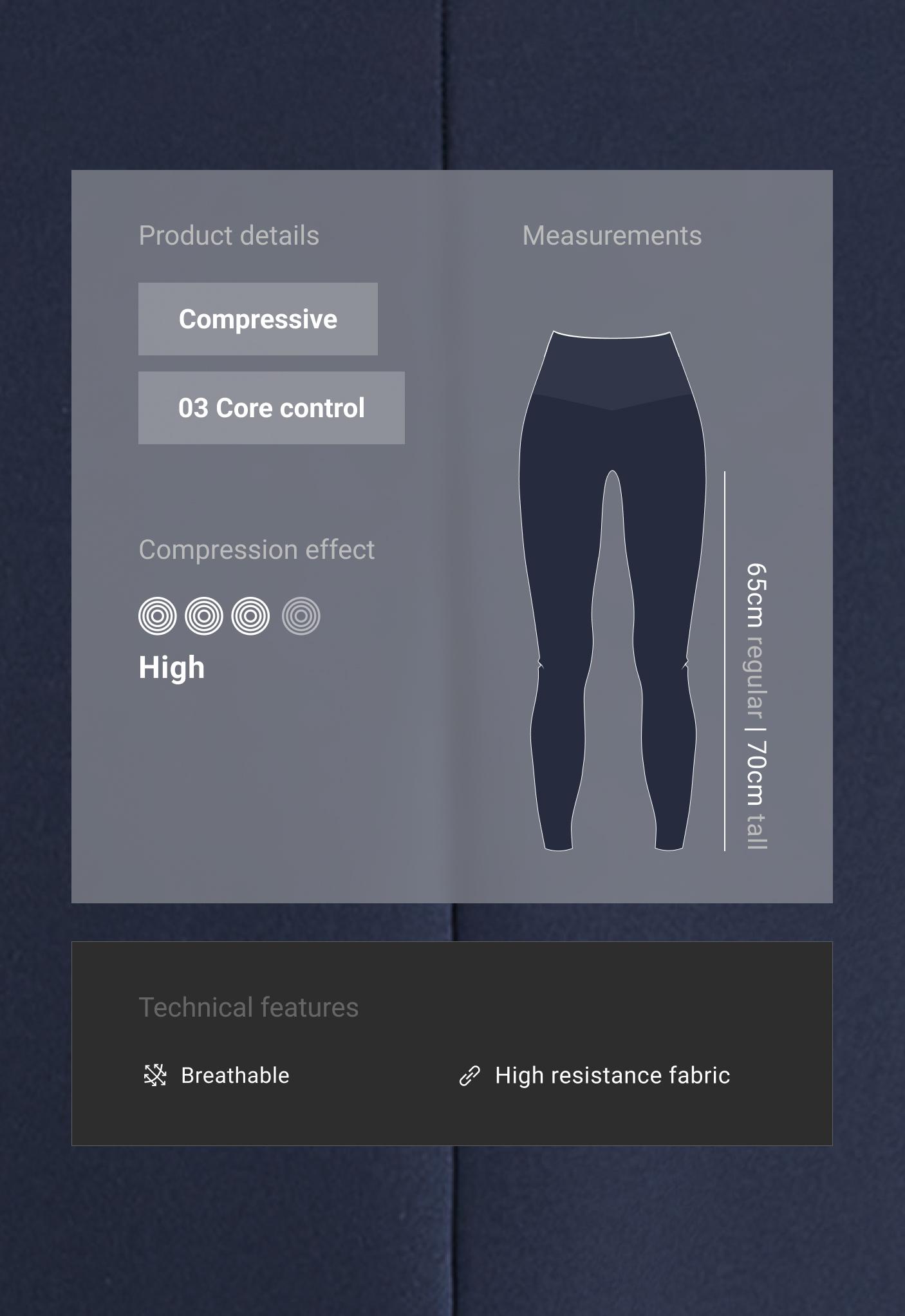 Compressive high-rise core-control ankle-length leggings - NAVY BLUE