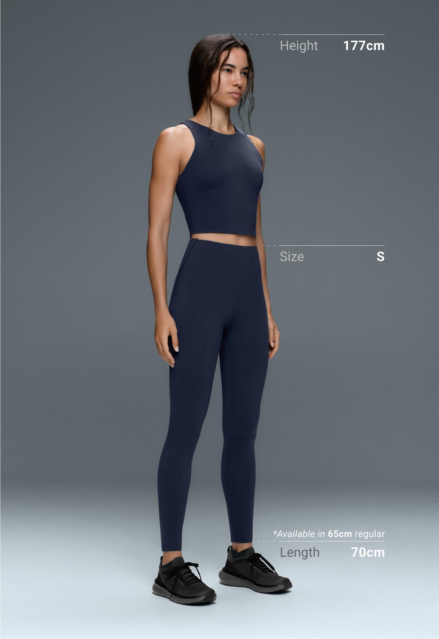 Compressive high-rise core-control ankle-length leggings - NAVY BLUE
