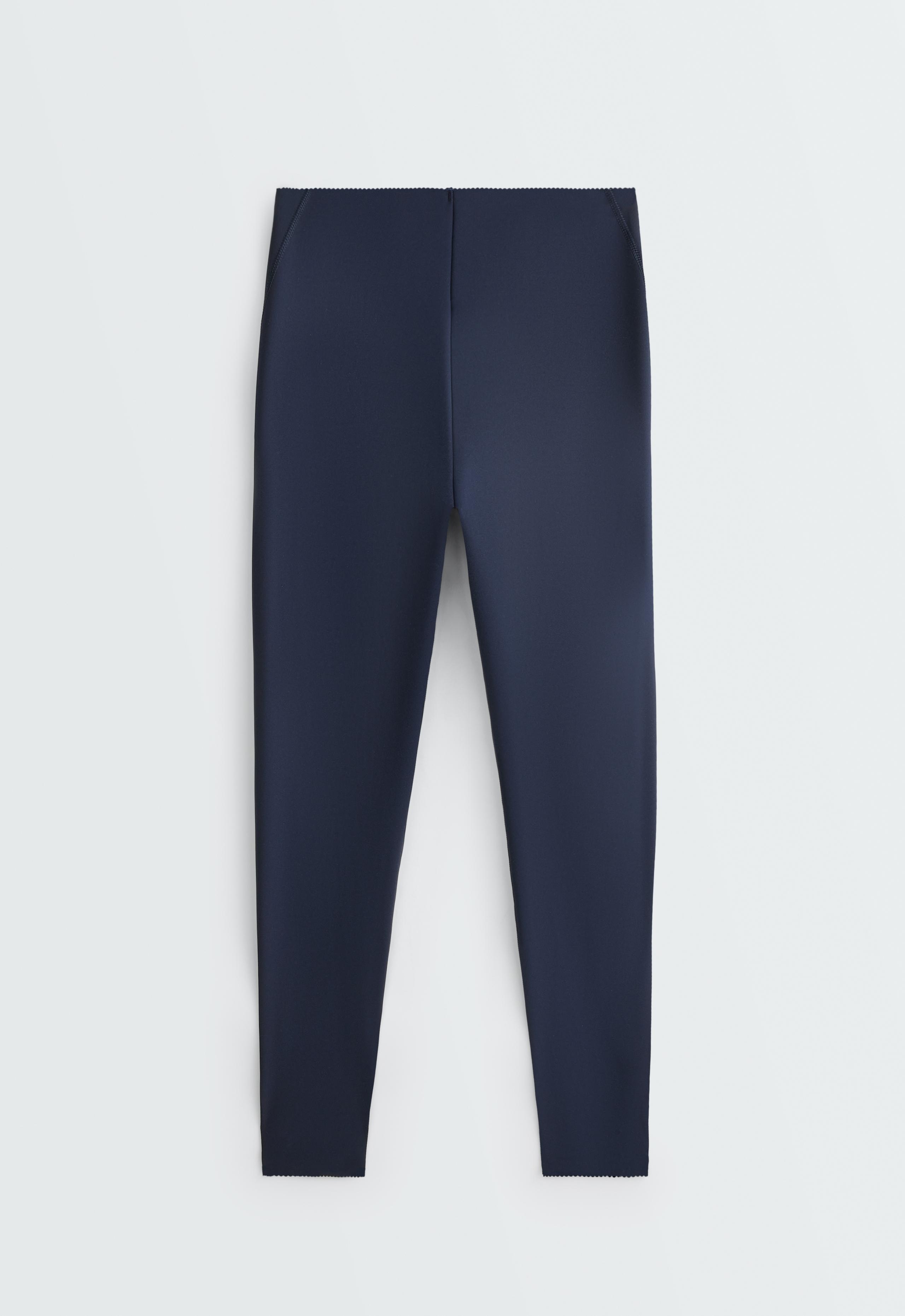 Compressive high-rise core-control ankle-length leggings - NAVY BLUE