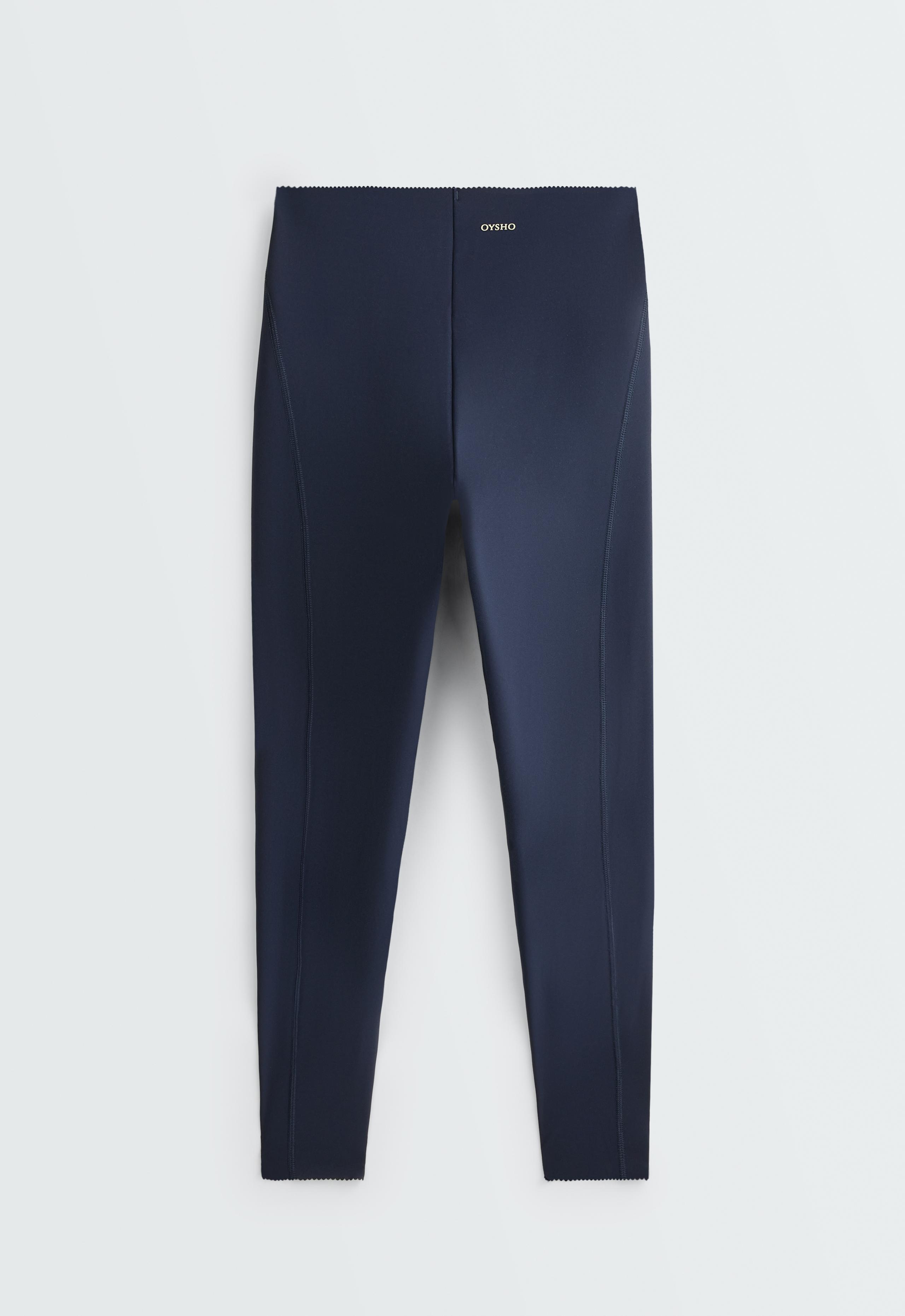 Compressive high-rise core-control ankle-length leggings - NAVY BLUE