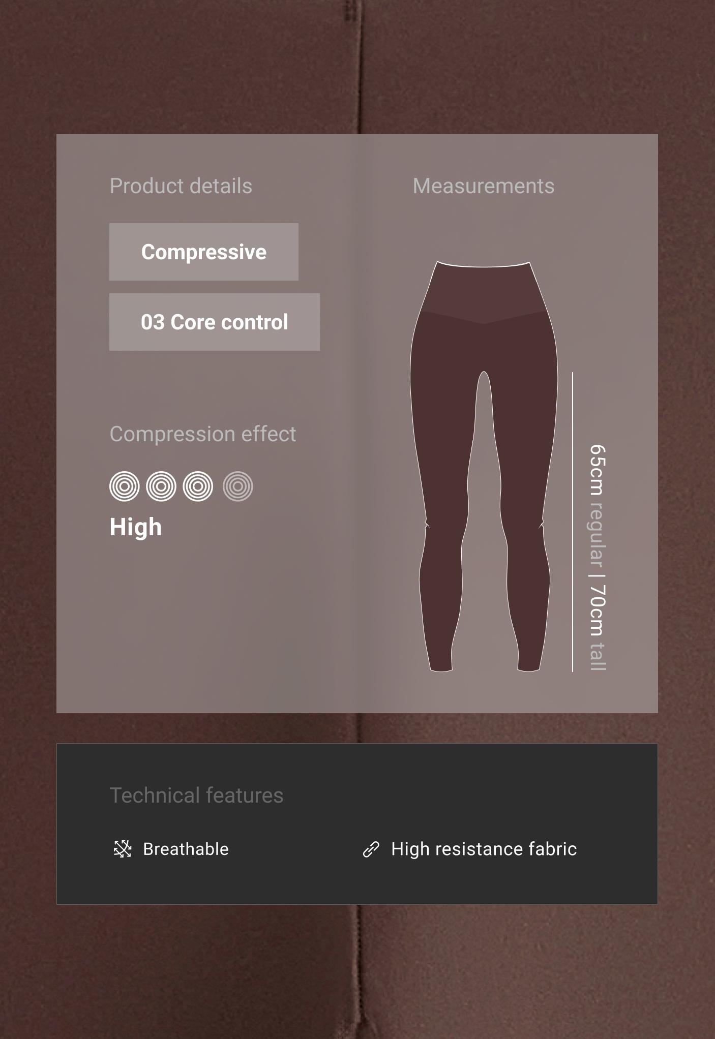 Compressive high-rise core-control ankle-length leggings - BROWN (737)