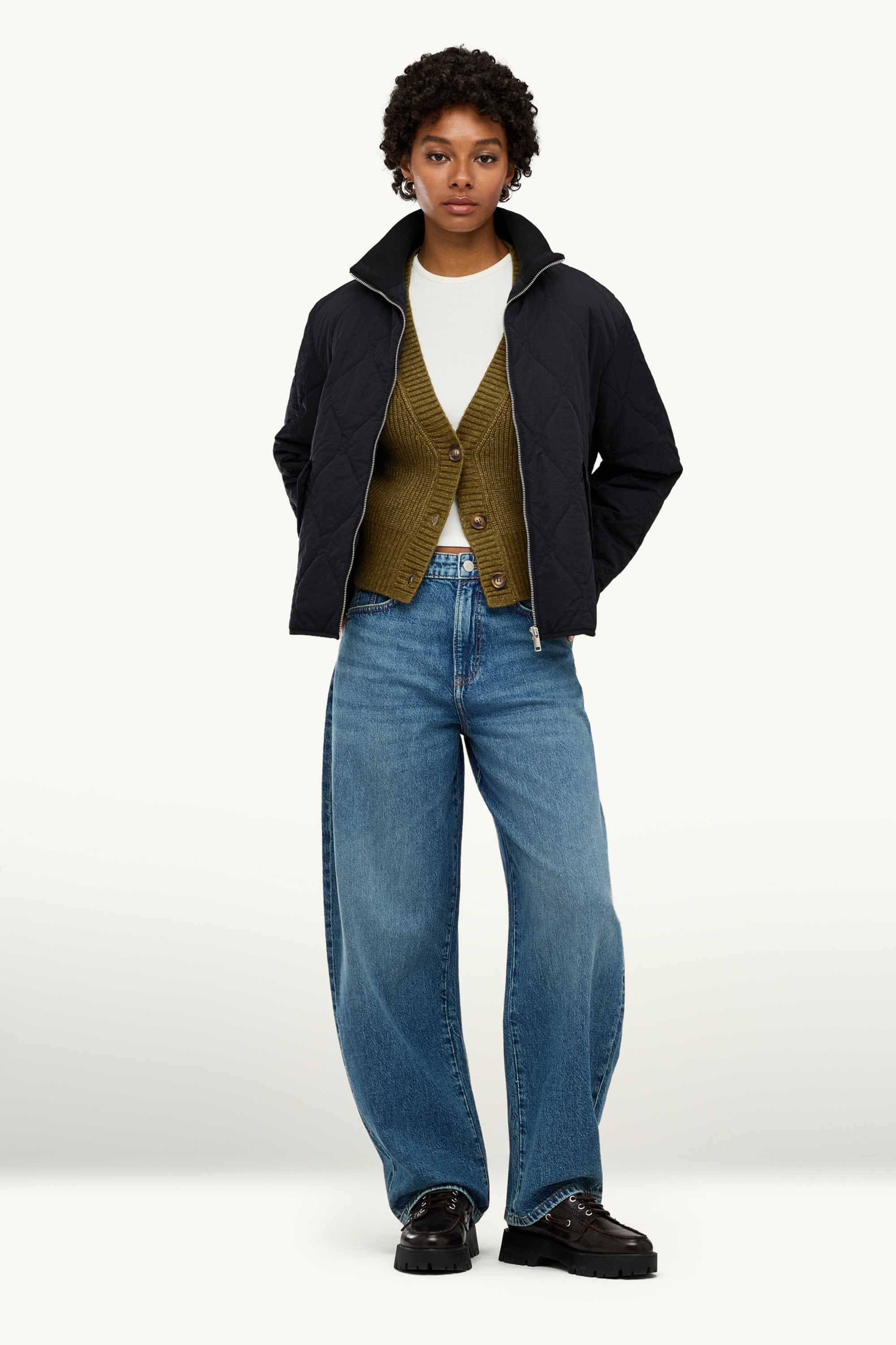 Cardigan - ribbed khaki