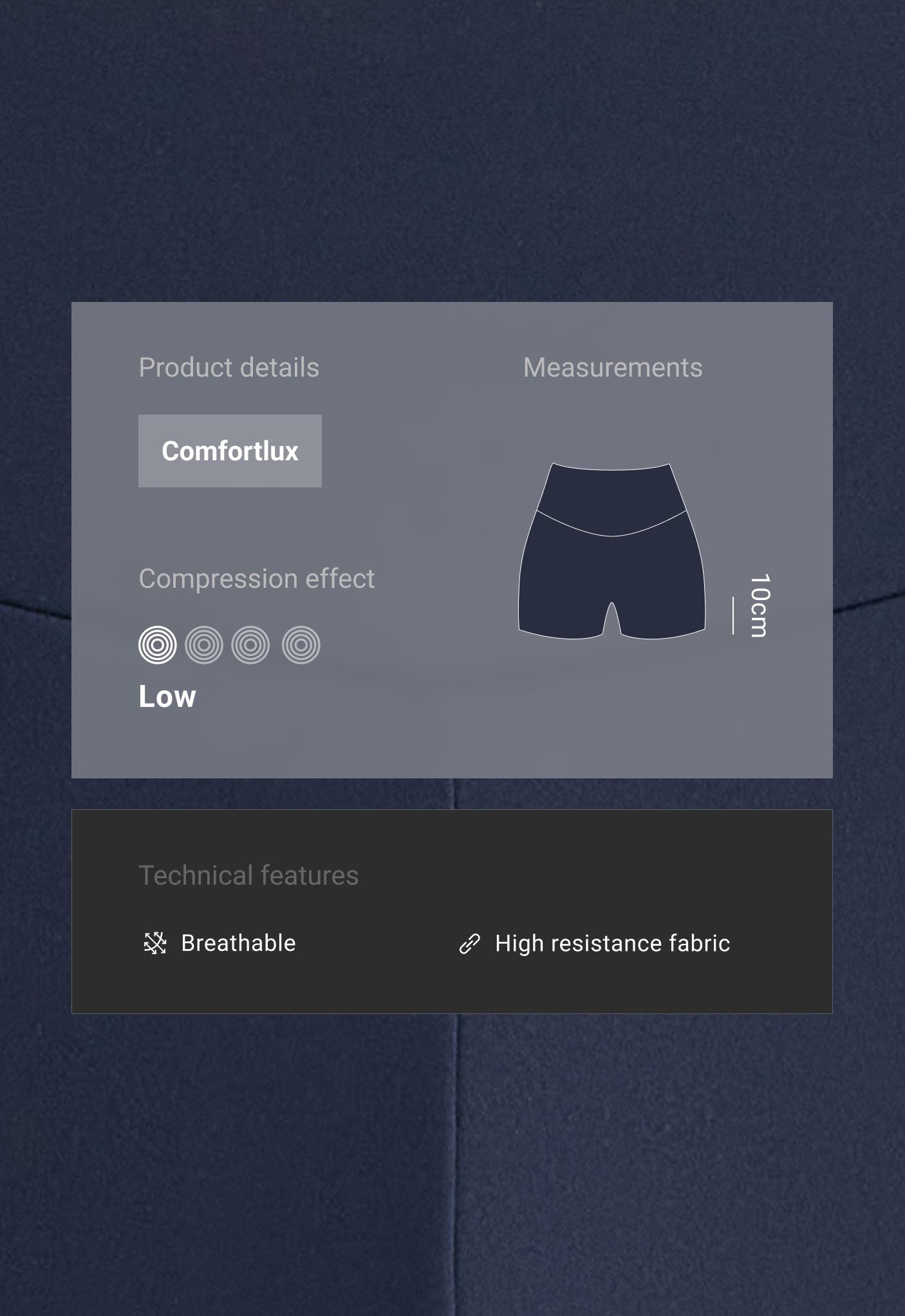 Comfortlux high-waisted 10cm hot pants - NAVY BLUE