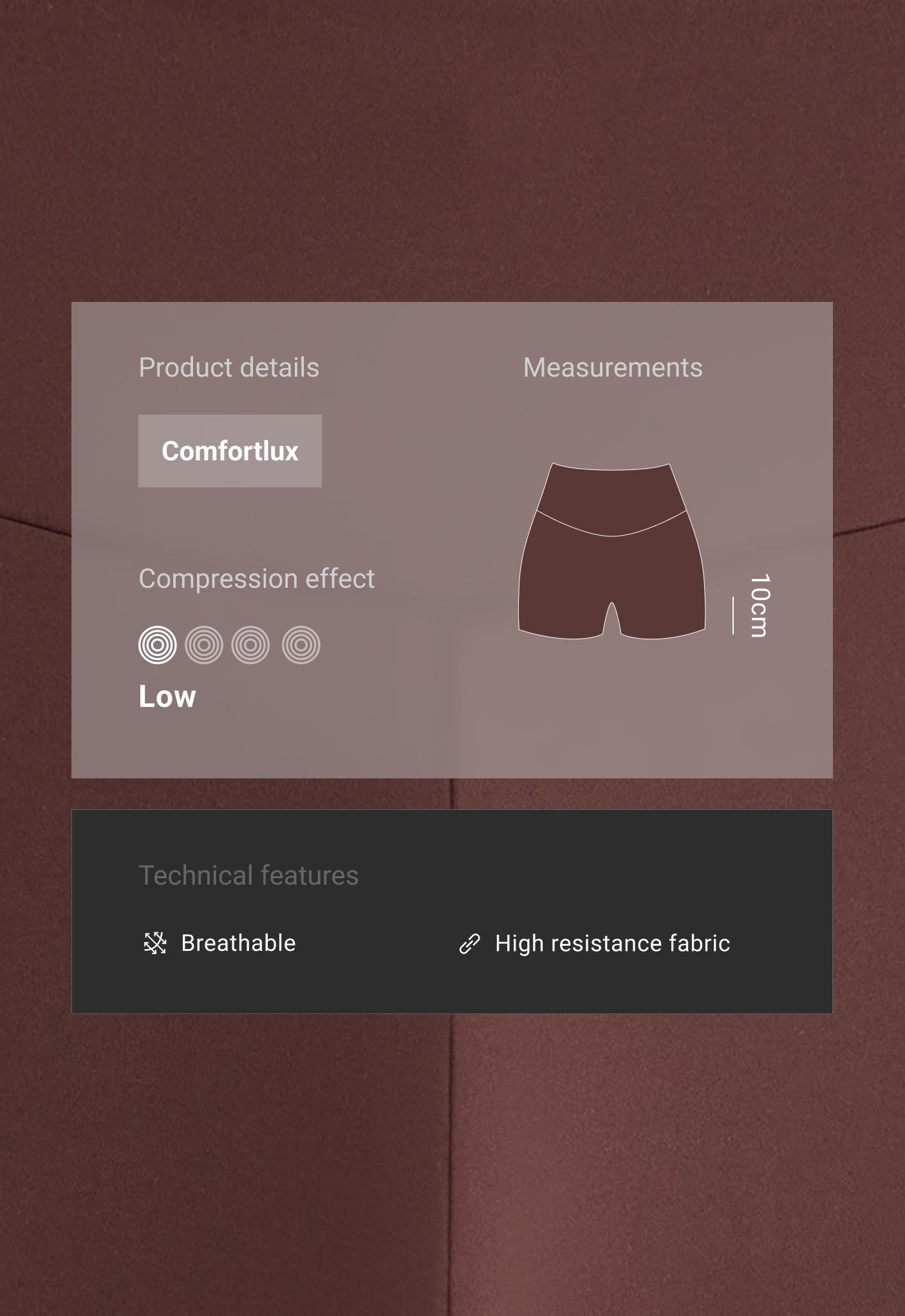 Comfortlux high-waisted 10cm hot pants - CHOCOLATE