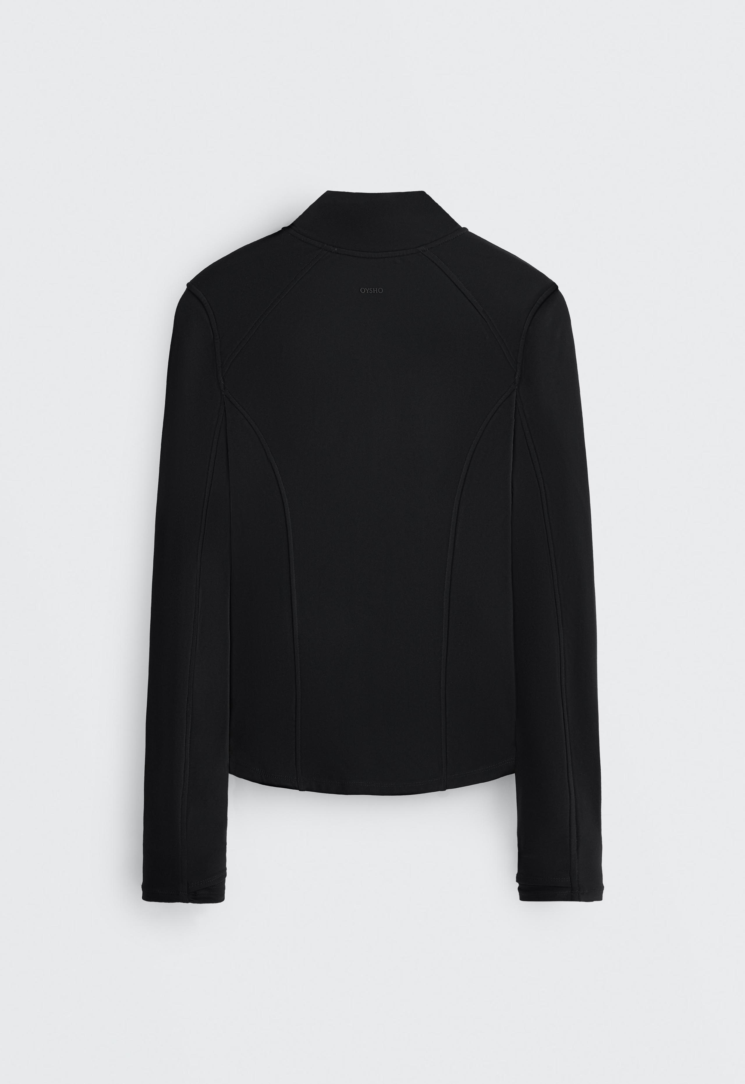 Long light warm technical jacket - BLACK