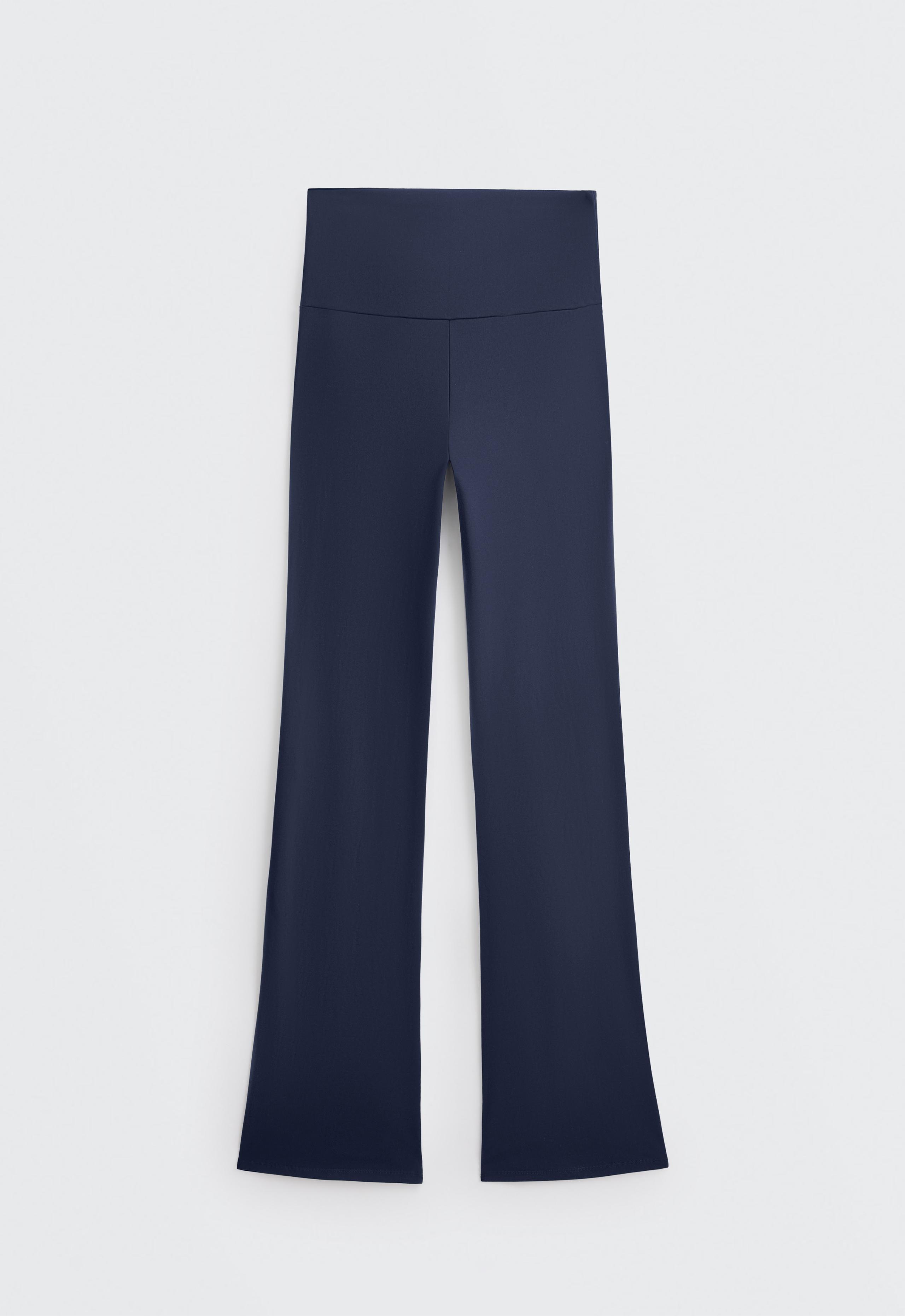 High-rise Comfortlux flare trousers - NAVY BLUE