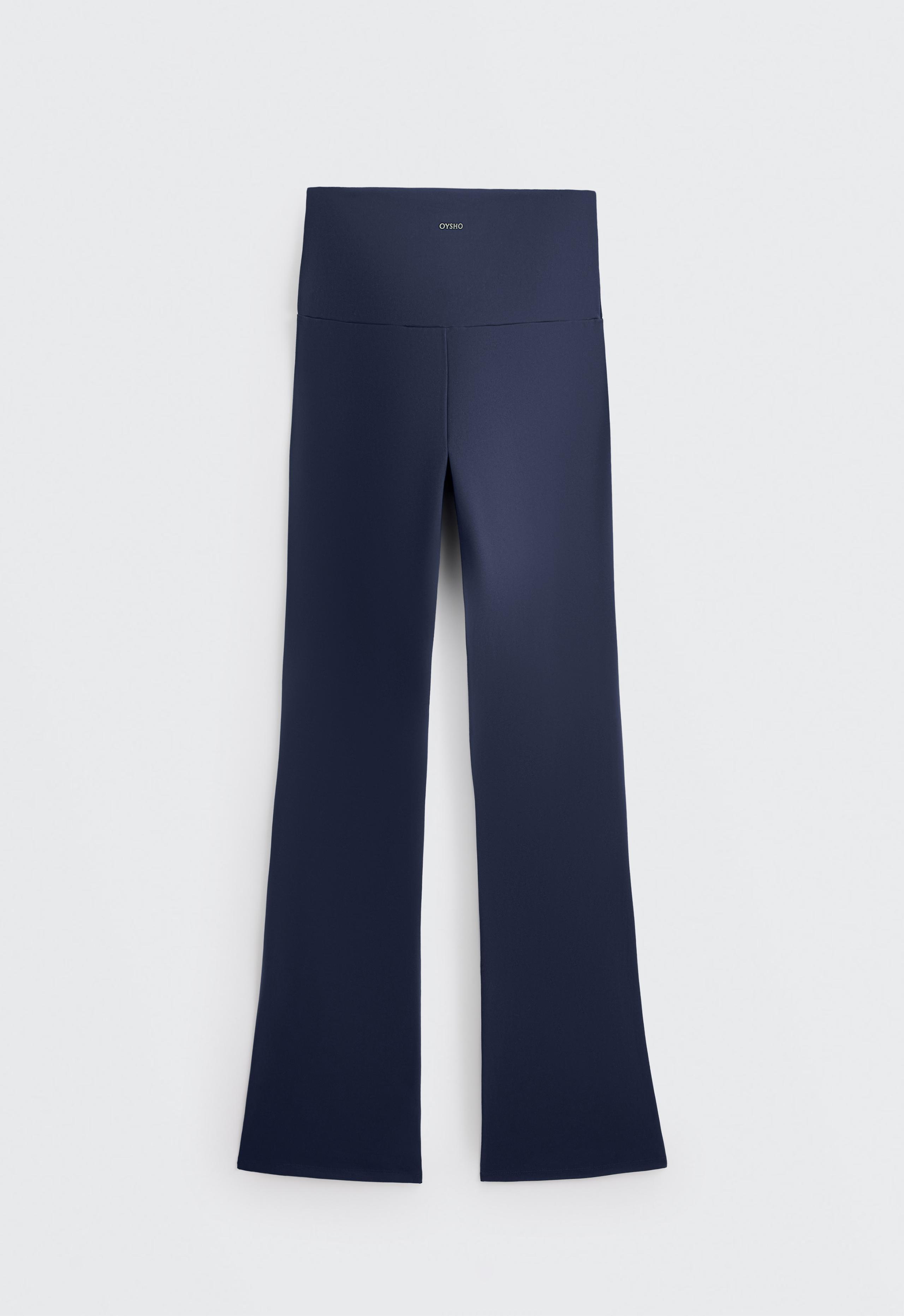 High-rise Comfortlux flare trousers - NAVY BLUE